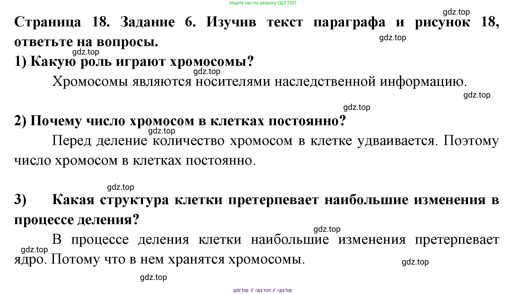 ГДЗ Биология, 6 класс рабочая тетрадь, авторы: Пасечник Владимир Васильевич, Суматохин Сергей Витальевич, Швецов Глеб Геннадьевич, Гапонюк Зоя Георгиевна, Косарькова Марина Викторовна, издательство Просвещение, Москва, 2023, белого цвета, страница 18, номер 6, Решение
