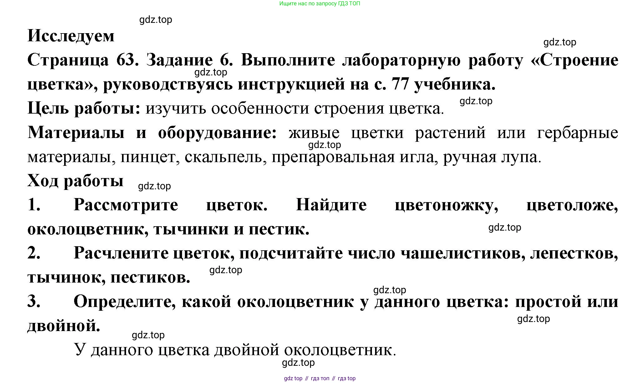 ГДЗ Биология, 6 класс рабочая тетрадь, авторы: Пасечник Владимир Васильевич, Суматохин Сергей Витальевич, Швецов Глеб Геннадьевич, Гапонюк Зоя Георгиевна, Косарькова Марина Викторовна, издательство Просвещение, Москва, 2023, белого цвета, страница 63, номер 6, Решение