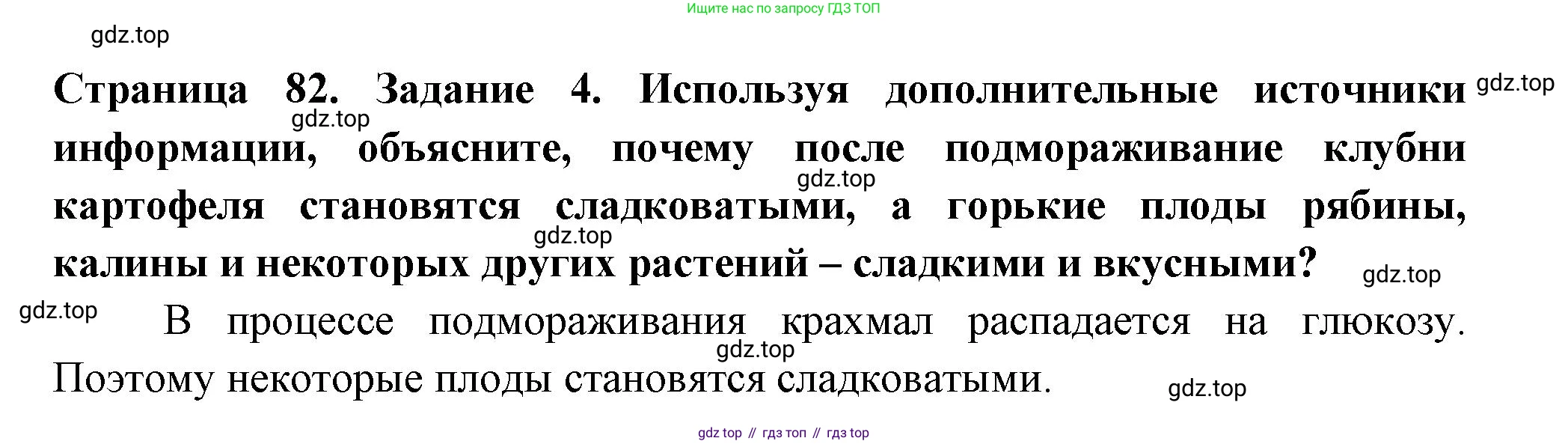 ГДЗ Биология, 6 класс рабочая тетрадь, авторы: Пасечник Владимир Васильевич, Суматохин Сергей Витальевич, Швецов Глеб Геннадьевич, Гапонюк Зоя Георгиевна, Косарькова Марина Викторовна, издательство Просвещение, Москва, 2023, белого цвета, страница 82, номер 4, Решение