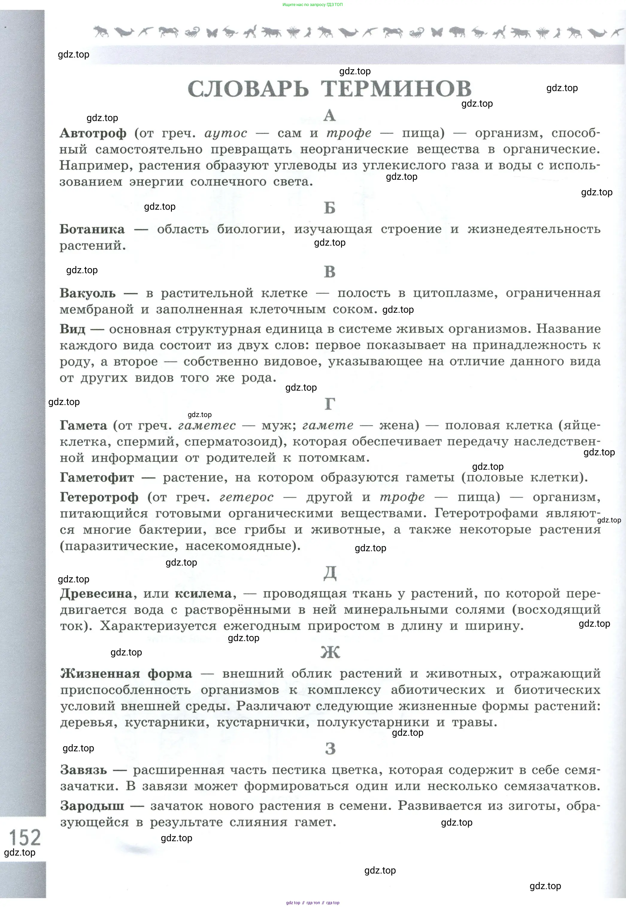 Биология, 6 класс Учебник, авторы: Пасечник Владимир Васильевич, Суматохин Сергей Витальевич, Гапонюк Зоя Георгиевна, Швецов Глеб Геннадьевич, издательство Просвещение, Москва, 2023, белого цвета, страница 152