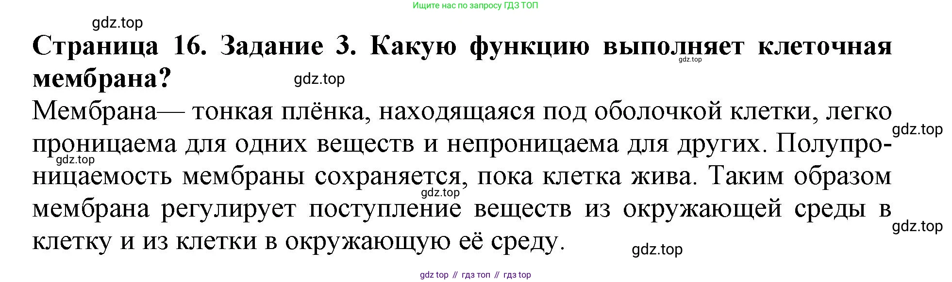 ГДЗ Биология, 6 класс Учебник, авторы: Пасечник Владимир Васильевич, Суматохин Сергей Витальевич, Гапонюк Зоя Георгиевна, Швецов Глеб Геннадьевич, издательство Просвещение, Москва, 2023, белого цвета, страница 16, номер 3, Решение 1
