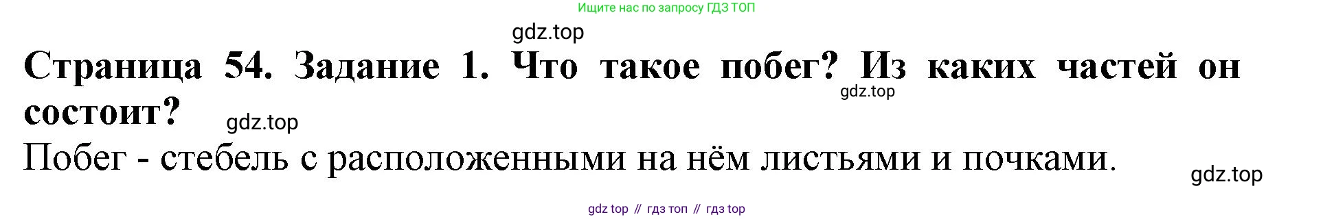 ГДЗ Биология, 6 класс Учебник, авторы: Пасечник Владимир Васильевич, Суматохин Сергей Витальевич, Гапонюк Зоя Георгиевна, Швецов Глеб Геннадьевич, издательство Просвещение, Москва, 2023, белого цвета, страница 54, номер 1, Решение 1