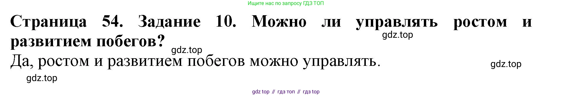 ГДЗ Биология, 6 класс Учебник, авторы: Пасечник Владимир Васильевич, Суматохин Сергей Витальевич, Гапонюк Зоя Георгиевна, Швецов Глеб Геннадьевич, издательство Просвещение, Москва, 2023, белого цвета, страница 54, номер 10, Решение 1