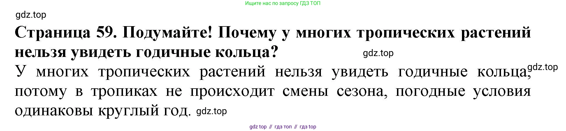 ГДЗ Биология, 6 класс Учебник, авторы: Пасечник Владимир Васильевич, Суматохин Сергей Витальевич, Гапонюк Зоя Георгиевна, Швецов Глеб Геннадьевич, издательство Просвещение, Москва, 2023, белого цвета, страница 59, Решение 1