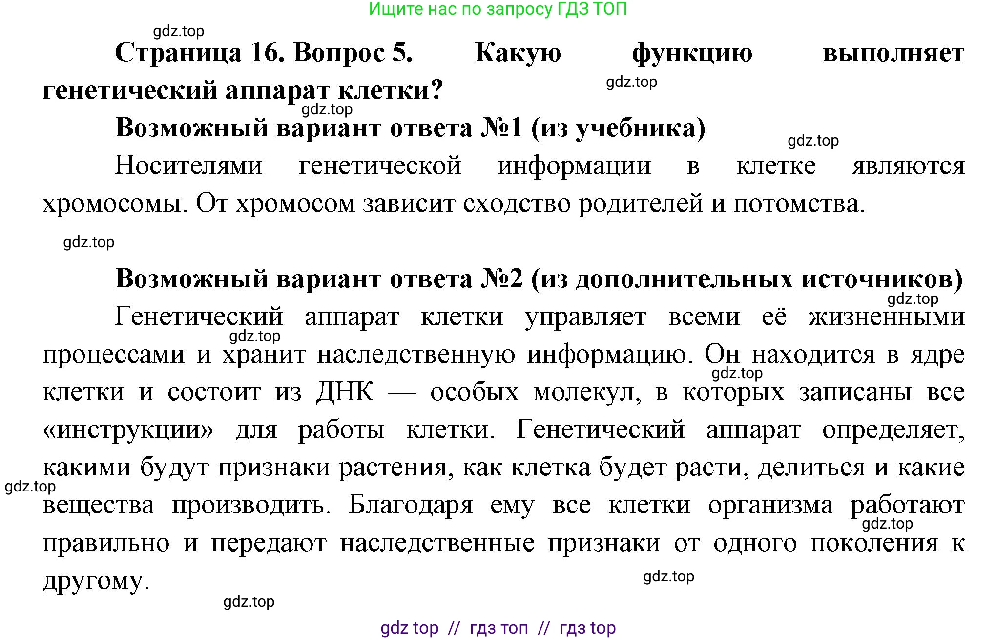 Биология, 6 класс Учебник, авторы: Пасечник Владимир Васильевич, Суматохин Сергей Витальевич, Гапонюк Зоя Георгиевна, Швецов Глеб Геннадьевич, издательство Просвещение, Москва, 2023, белого цвета, страница 16, номер 5, Решение 3