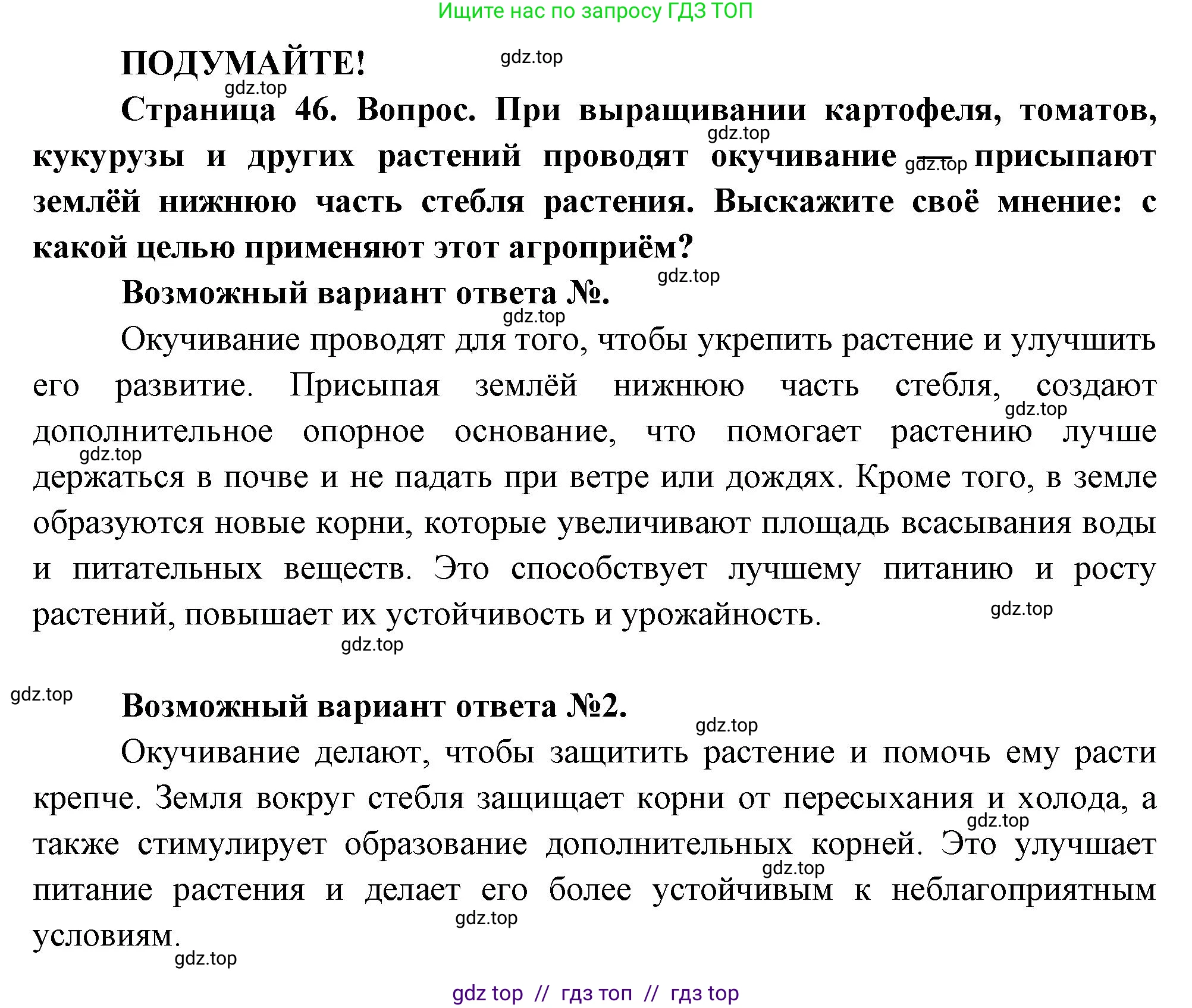 Биология, 6 класс Учебник, авторы: Пасечник Владимир Васильевич, Суматохин Сергей Витальевич, Гапонюк Зоя Георгиевна, Швецов Глеб Геннадьевич, издательство Просвещение, Москва, 2023, белого цвета, страница 46, Решение 3