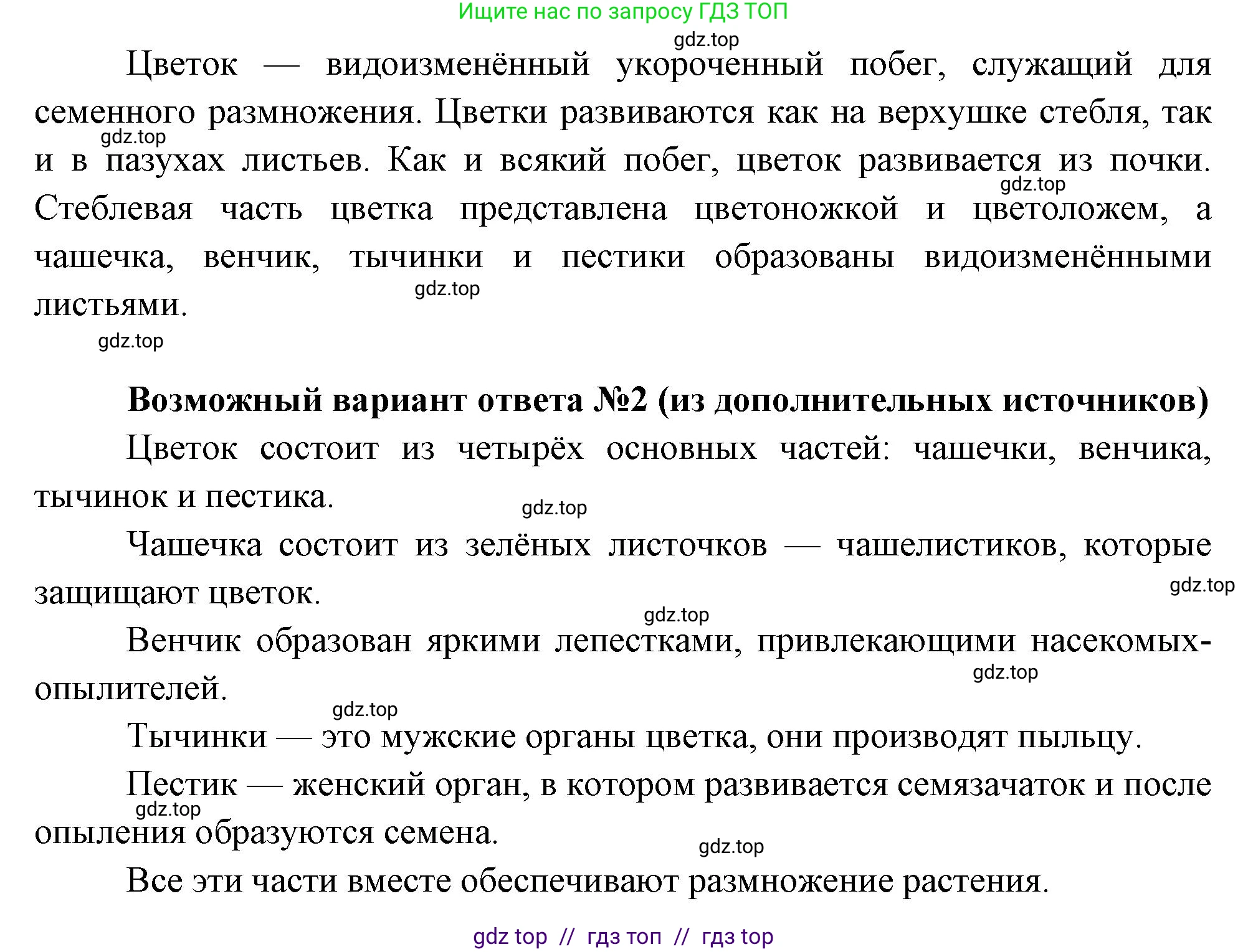 Биология, 6 класс Учебник, авторы: Пасечник Владимир Васильевич, Суматохин Сергей Витальевич, Гапонюк Зоя Георгиевна, Швецов Глеб Геннадьевич, издательство Просвещение, Москва, 2023, белого цвета, страница 76, номер 1, Решение 3 (продолжение 2)