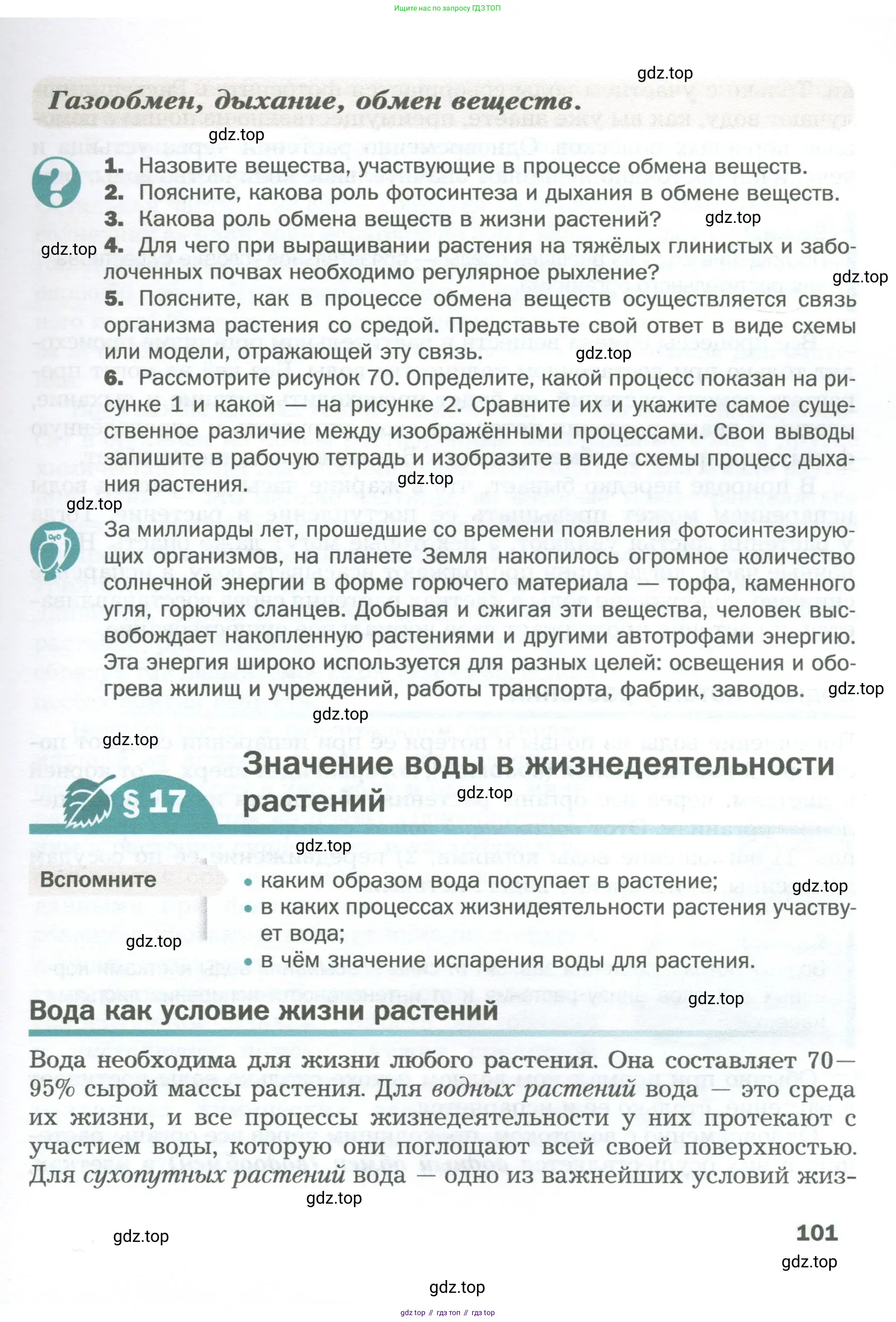 Биология, 6 класс Учебник, авторы: Пономарева Ирма Николаевна, Корнилова Ольга Анатольевна, издательство Просвещение, Москва, 2023, бирюзового цвета, страница 101