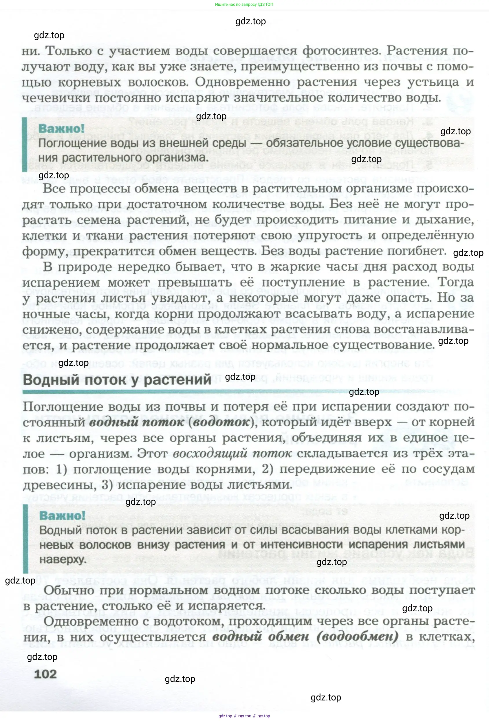Биология, 6 класс Учебник, авторы: Пономарева Ирма Николаевна, Корнилова Ольга Анатольевна, издательство Просвещение, Москва, 2023, бирюзового цвета, страница 102