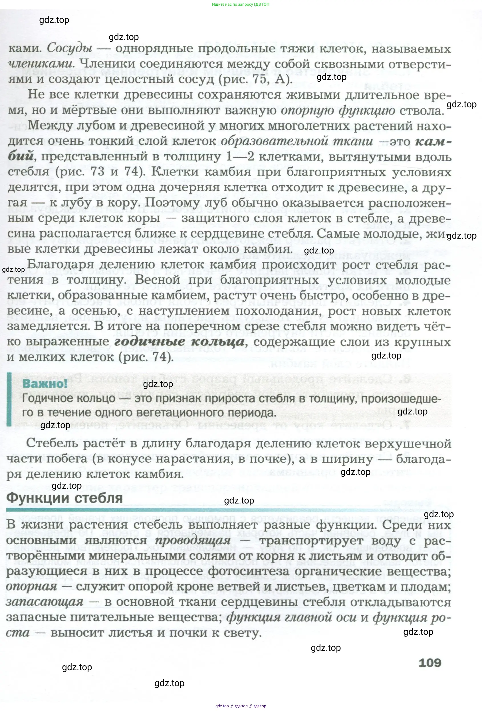 Биология, 6 класс Учебник, авторы: Пономарева Ирма Николаевна, Корнилова Ольга Анатольевна, издательство Просвещение, Москва, 2023, бирюзового цвета, страница 109