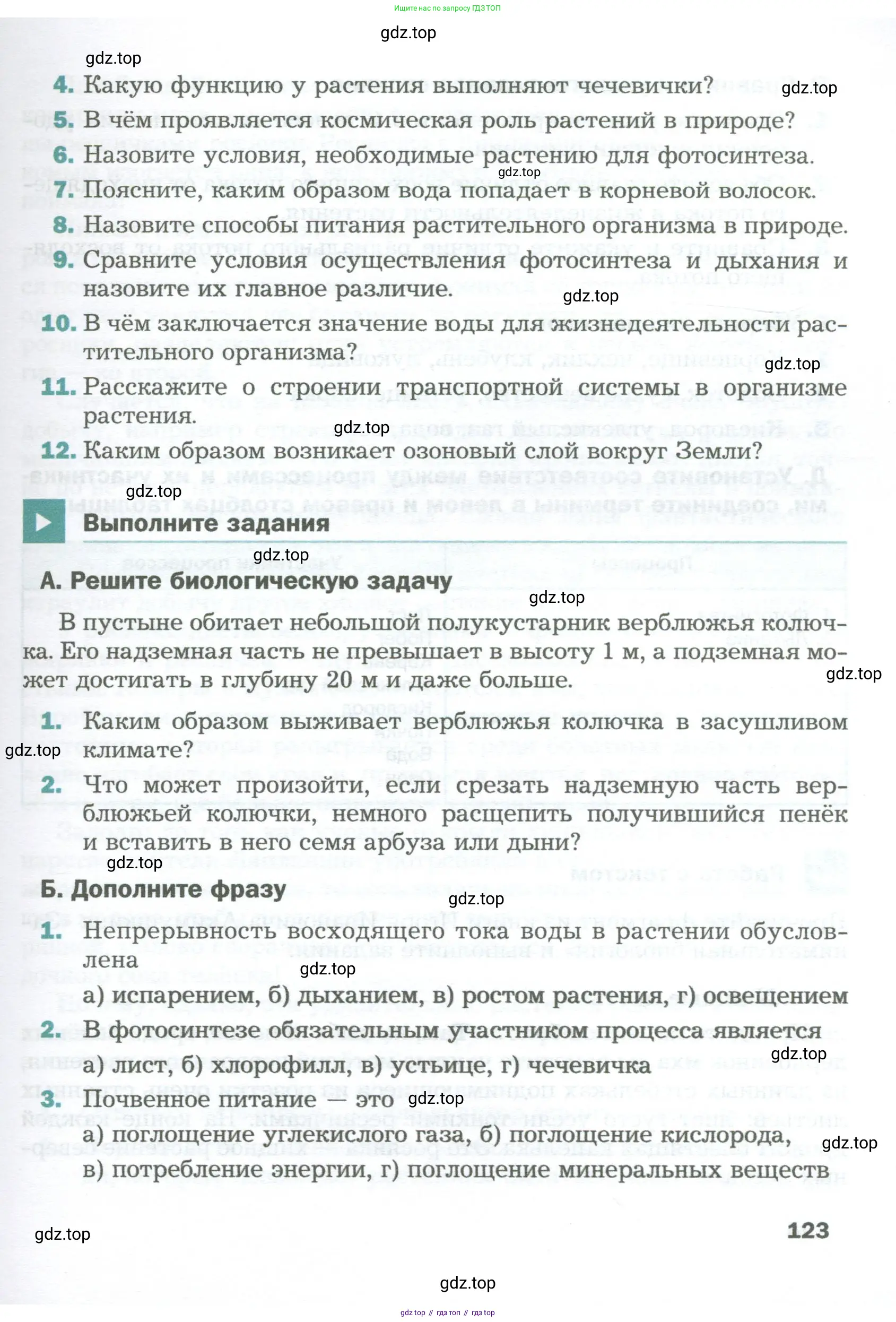 Биология, 6 класс Учебник, авторы: Пономарева Ирма Николаевна, Корнилова Ольга Анатольевна, издательство Просвещение, Москва, 2023, бирюзового цвета, страница 123