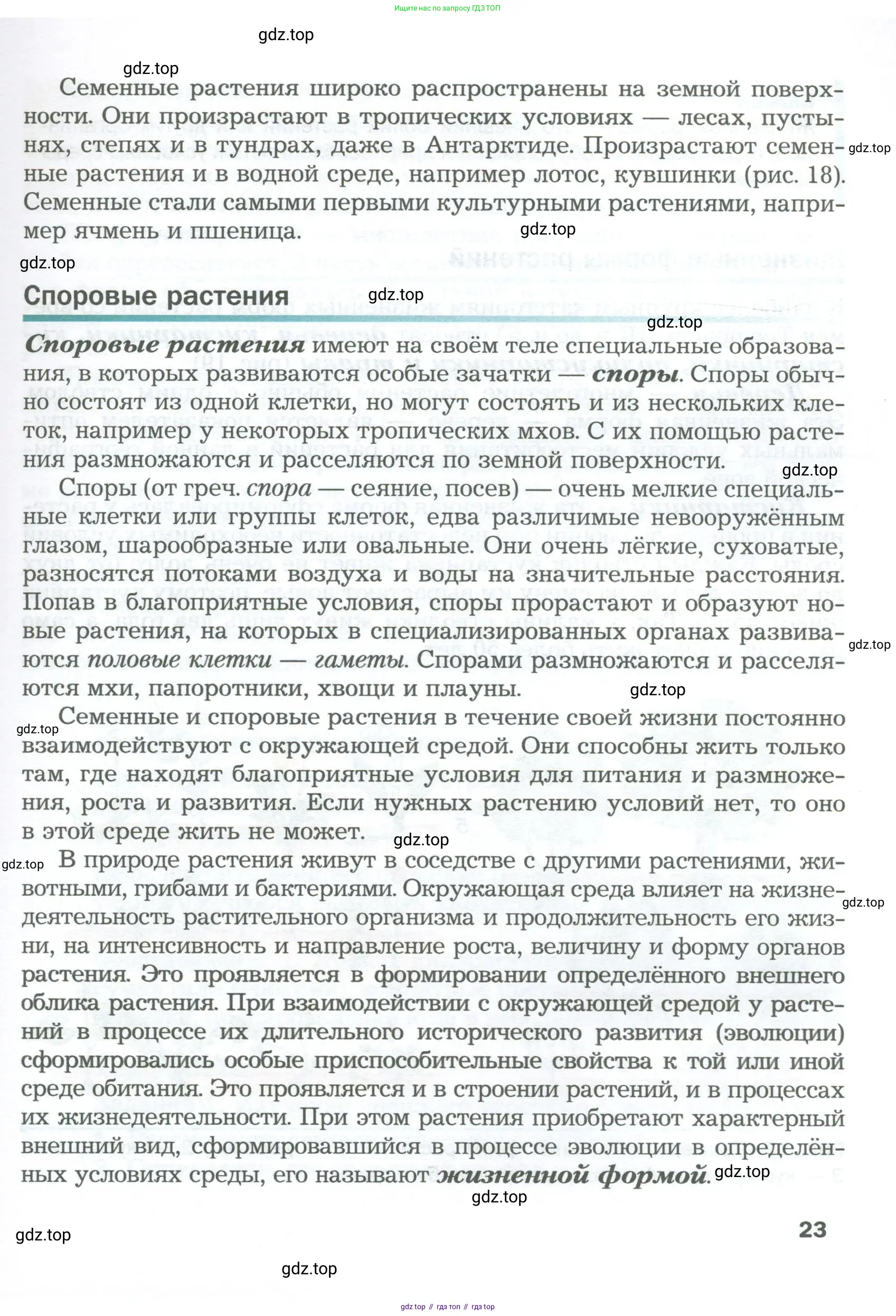 Биология, 6 класс Учебник, авторы: Пономарева Ирма Николаевна, Корнилова Ольга Анатольевна, издательство Просвещение, Москва, 2023, бирюзового цвета, страница 23