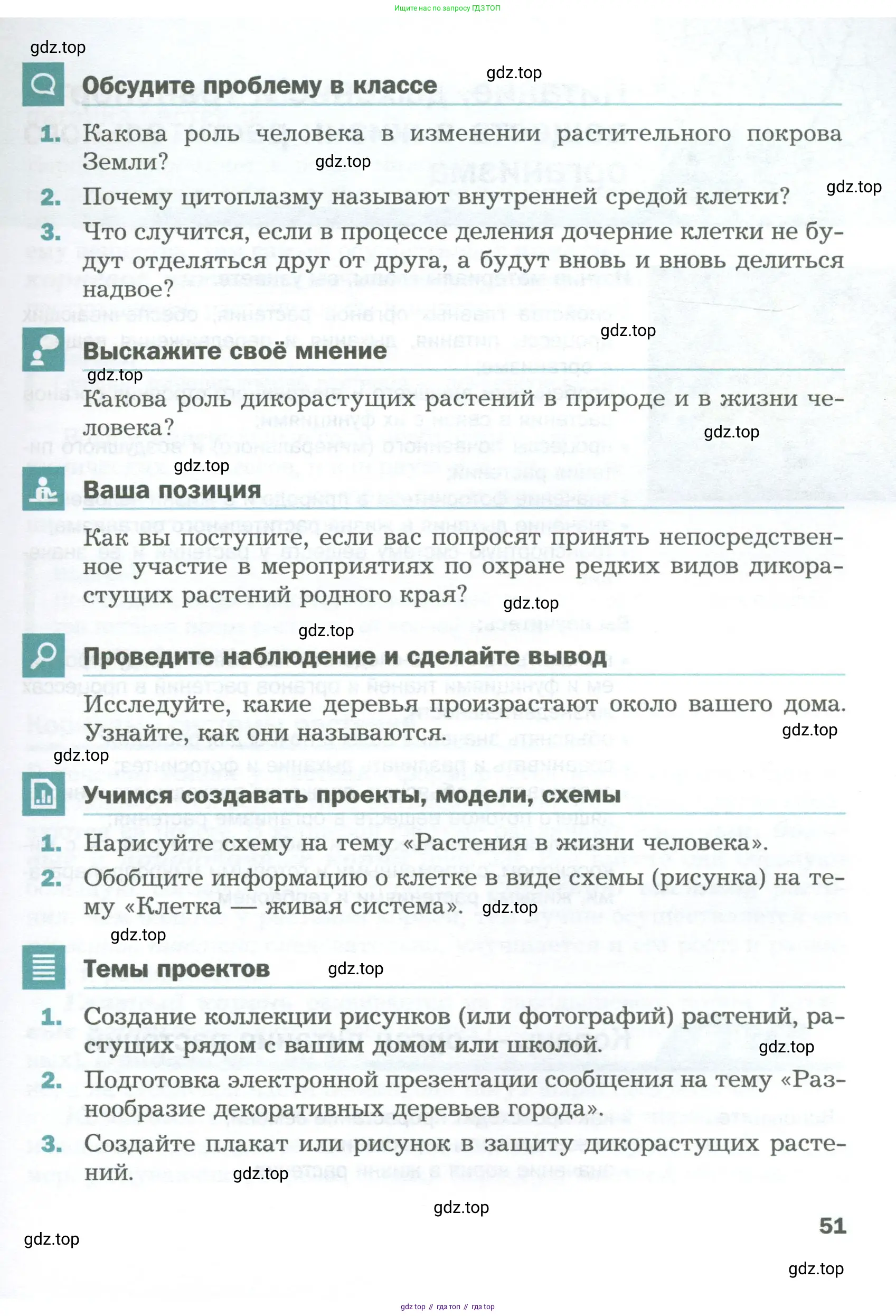 Биология, 6 класс Учебник, авторы: Пономарева Ирма Николаевна, Корнилова Ольга Анатольевна, издательство Просвещение, Москва, 2023, бирюзового цвета, страница 51