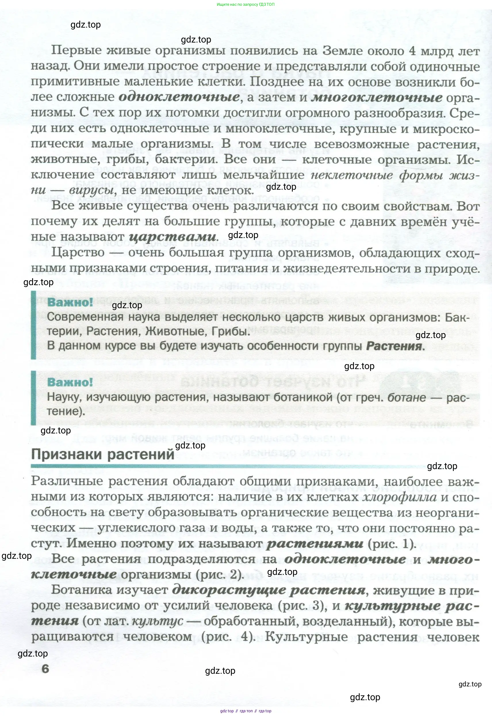Биология, 6 класс Учебник, авторы: Пономарева Ирма Николаевна, Корнилова Ольга Анатольевна, издательство Просвещение, Москва, 2023, бирюзового цвета, страница 6