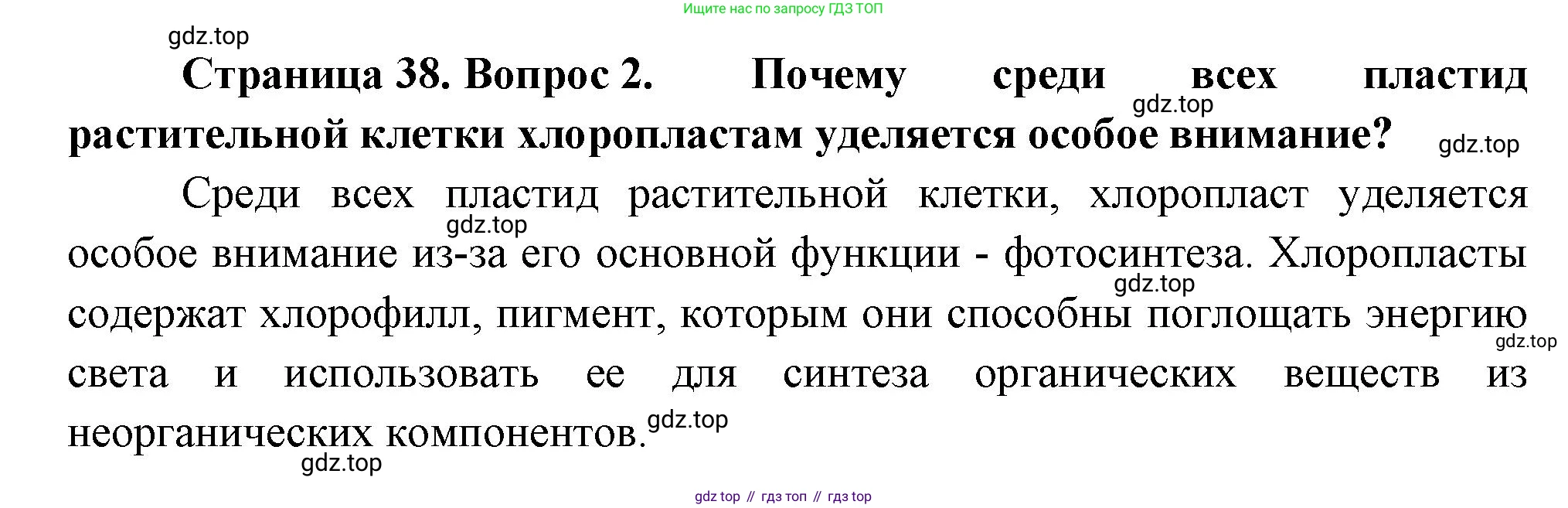 Биология, 6 класс Учебник, авторы: Пономарева Ирма Николаевна, Корнилова Ольга Анатольевна, издательство Просвещение, Москва, 2023, бирюзового цвета, страница 38, номер 2, Решение