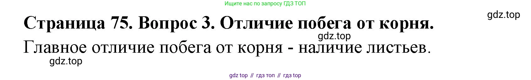Биология, 6 класс Учебник, авторы: Пономарева Ирма Николаевна, Корнилова Ольга Анатольевна, издательство Просвещение, Москва, 2023, бирюзового цвета, страница 75, номер 3, Решение