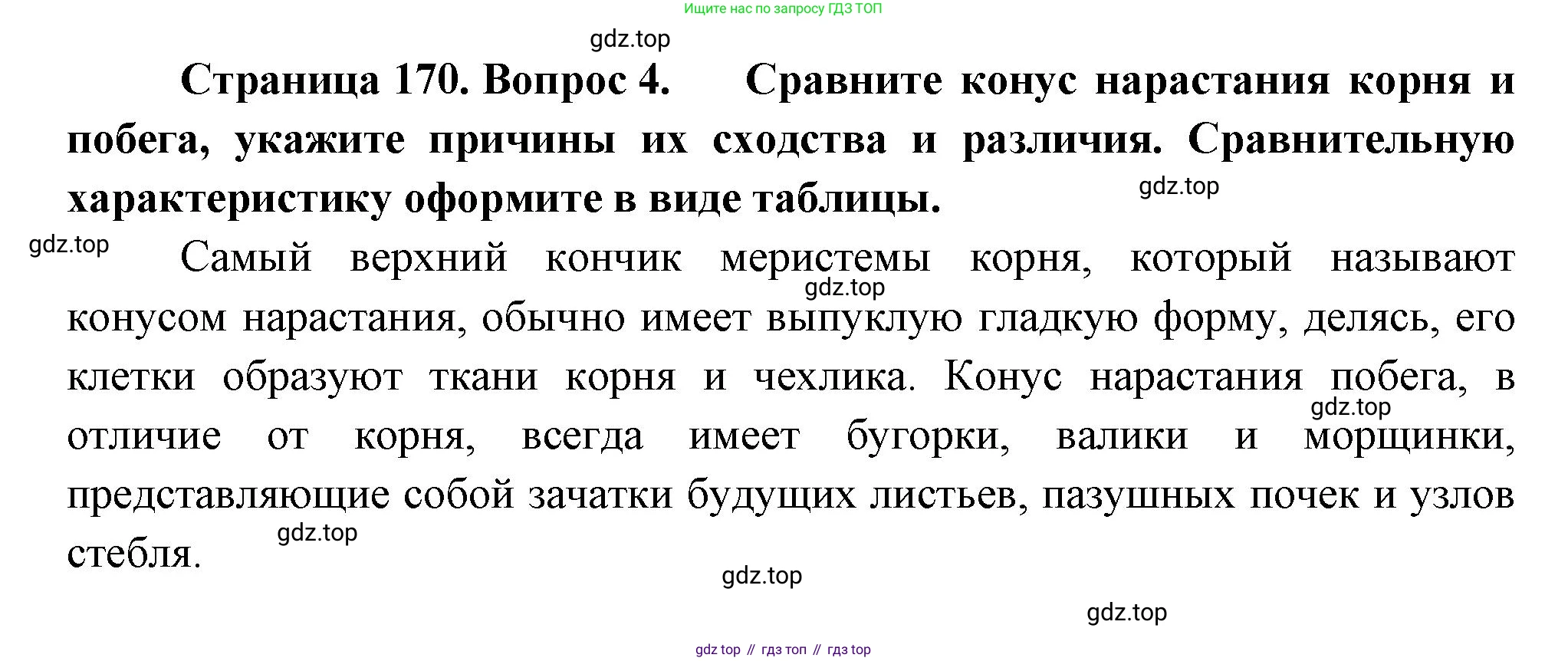 Биология, 6 класс Учебник, авторы: Пономарева Ирма Николаевна, Корнилова Ольга Анатольевна, издательство Просвещение, Москва, 2023, бирюзового цвета, страница 170, номер 4, Решение