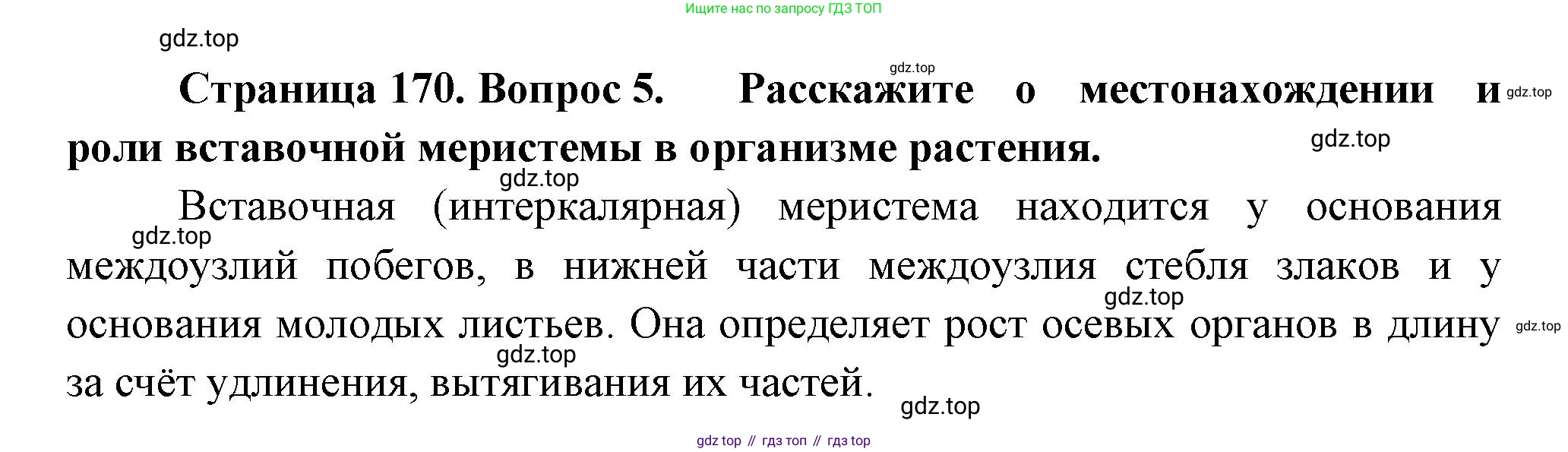 Биология, 6 класс Учебник, авторы: Пономарева Ирма Николаевна, Корнилова Ольга Анатольевна, издательство Просвещение, Москва, 2023, бирюзового цвета, страница 170, номер 5, Решение