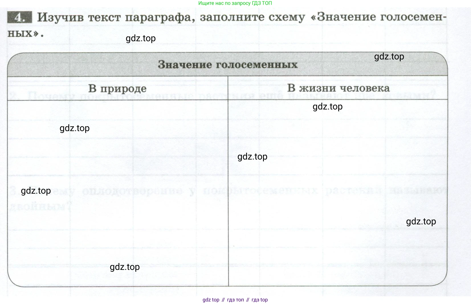 ГДЗ Биология, 7 класс рабочая тетрадь, авторы: Пасечник Владимир Васильевич, Суматохин Сергей Витальевич, Швецов Глеб Геннадьевич, Гапонюк Зоя Георгиевна, Косарькова Марина Викторовна, издательство Просвещение, Москва, 2023, бирюзового цвета, страница 29, номер 4, Условие