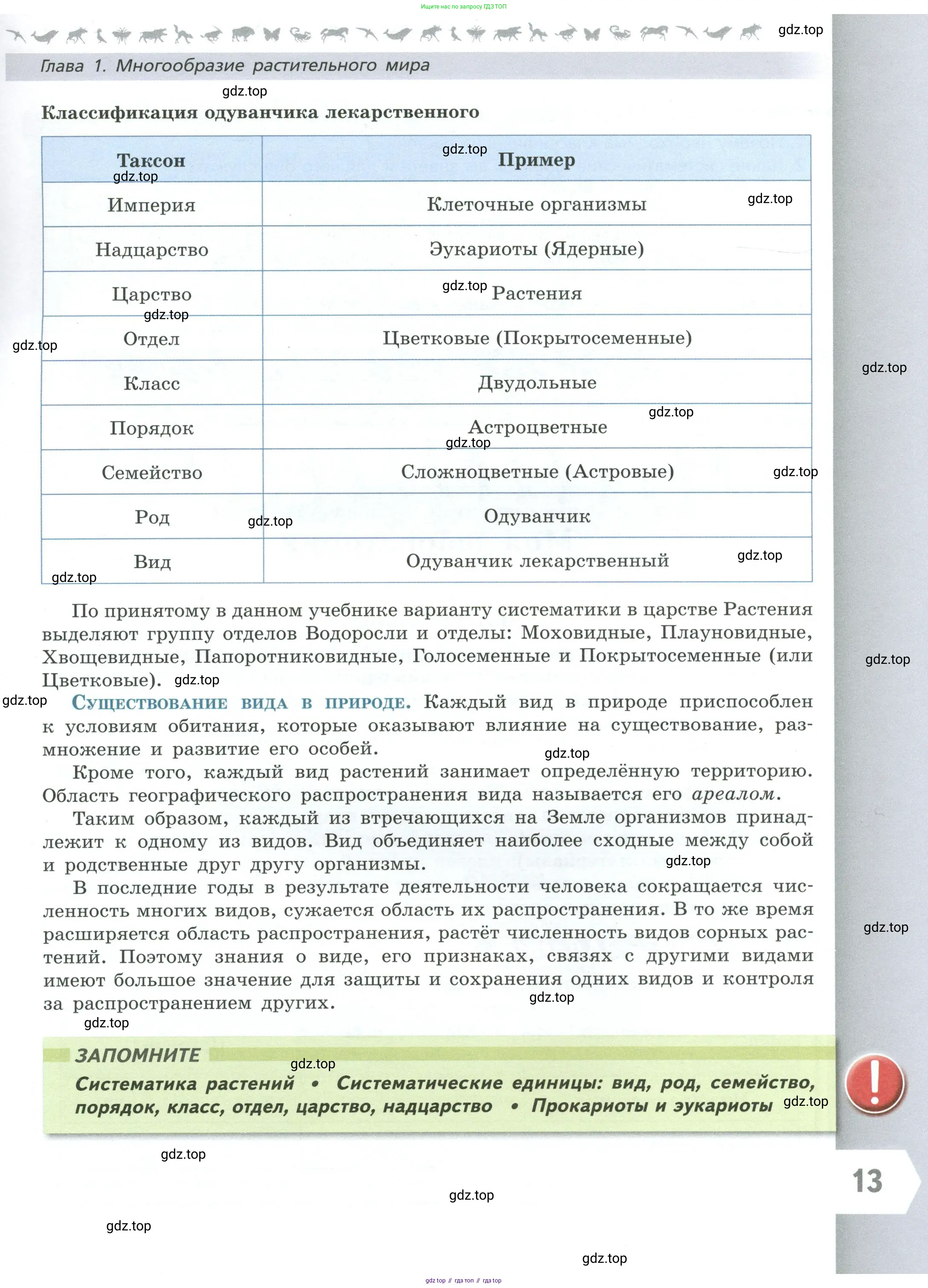 Биология, 7 класс Учебник, авторы: Пасечник Владимир Васильевич, Суматохин Сергей Витальевич, Гапонюк Зоя Георгиевна, Швецов Глеб Геннадьевич, издательство Просвещение, Москва, 2023, бирюзового цвета, страница 13
