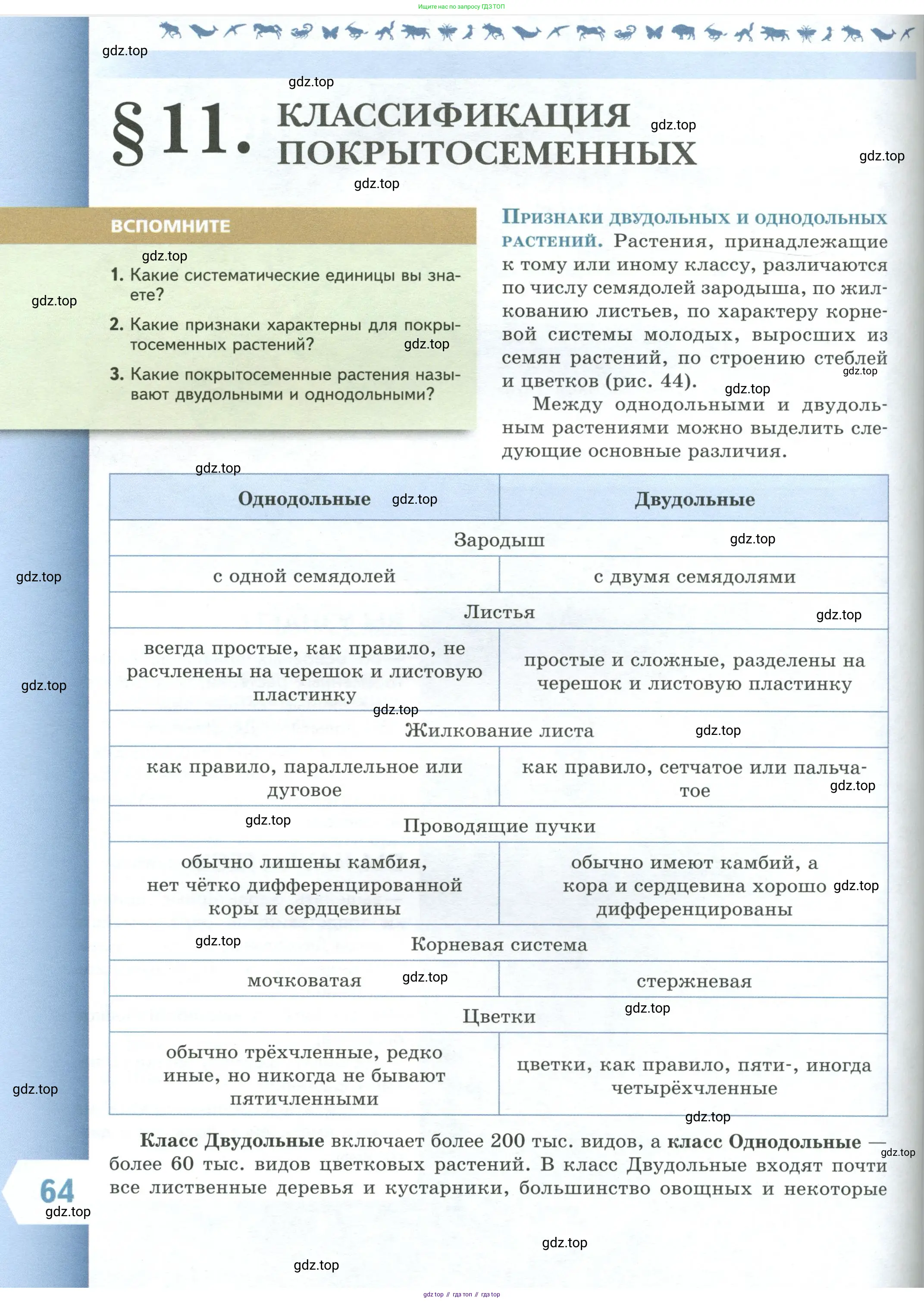 Биология, 7 класс Учебник, авторы: Пасечник Владимир Васильевич, Суматохин Сергей Витальевич, Гапонюк Зоя Георгиевна, Швецов Глеб Геннадьевич, издательство Просвещение, Москва, 2023, бирюзового цвета, страница 64