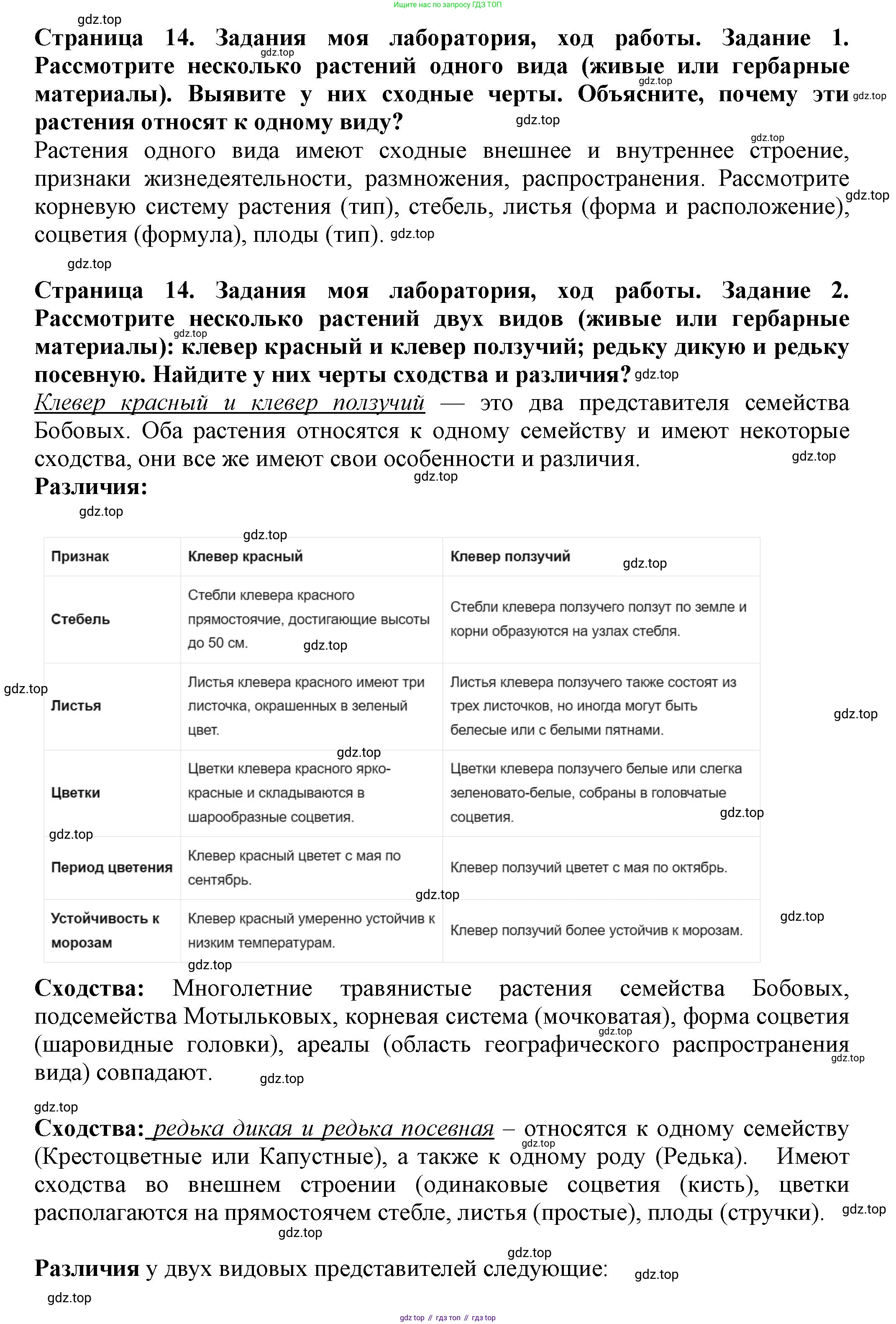 Биология, 7 класс Учебник, авторы: Пасечник Владимир Васильевич, Суматохин Сергей Витальевич, Гапонюк Зоя Георгиевна, Швецов Глеб Геннадьевич, издательство Просвещение, Москва, 2023, бирюзового цвета, страница 14, Решение 1