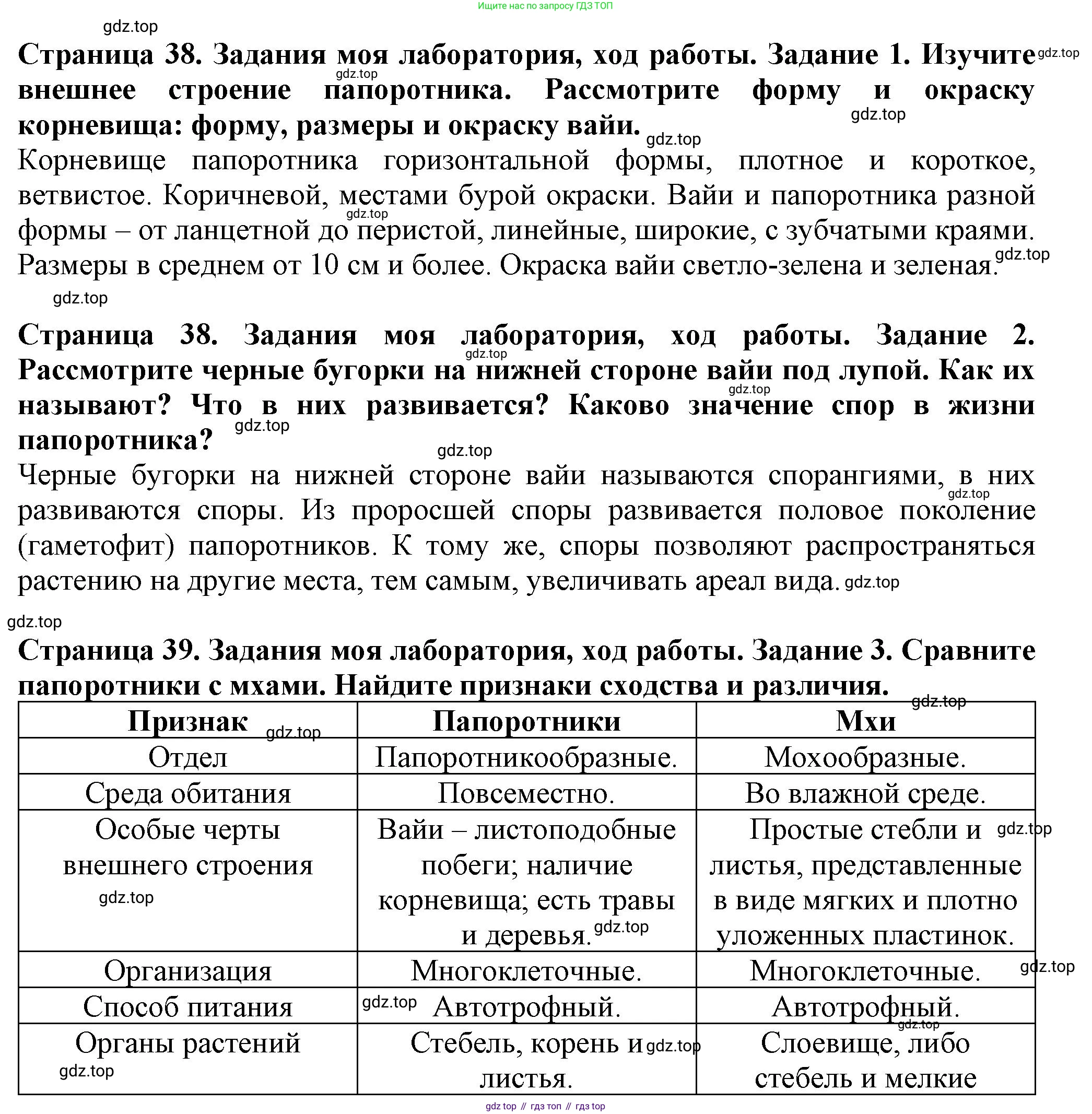 Биология, 7 класс Учебник, авторы: Пасечник Владимир Васильевич, Суматохин Сергей Витальевич, Гапонюк Зоя Георгиевна, Швецов Глеб Геннадьевич, издательство Просвещение, Москва, 2023, бирюзового цвета, страница 38, Решение 1