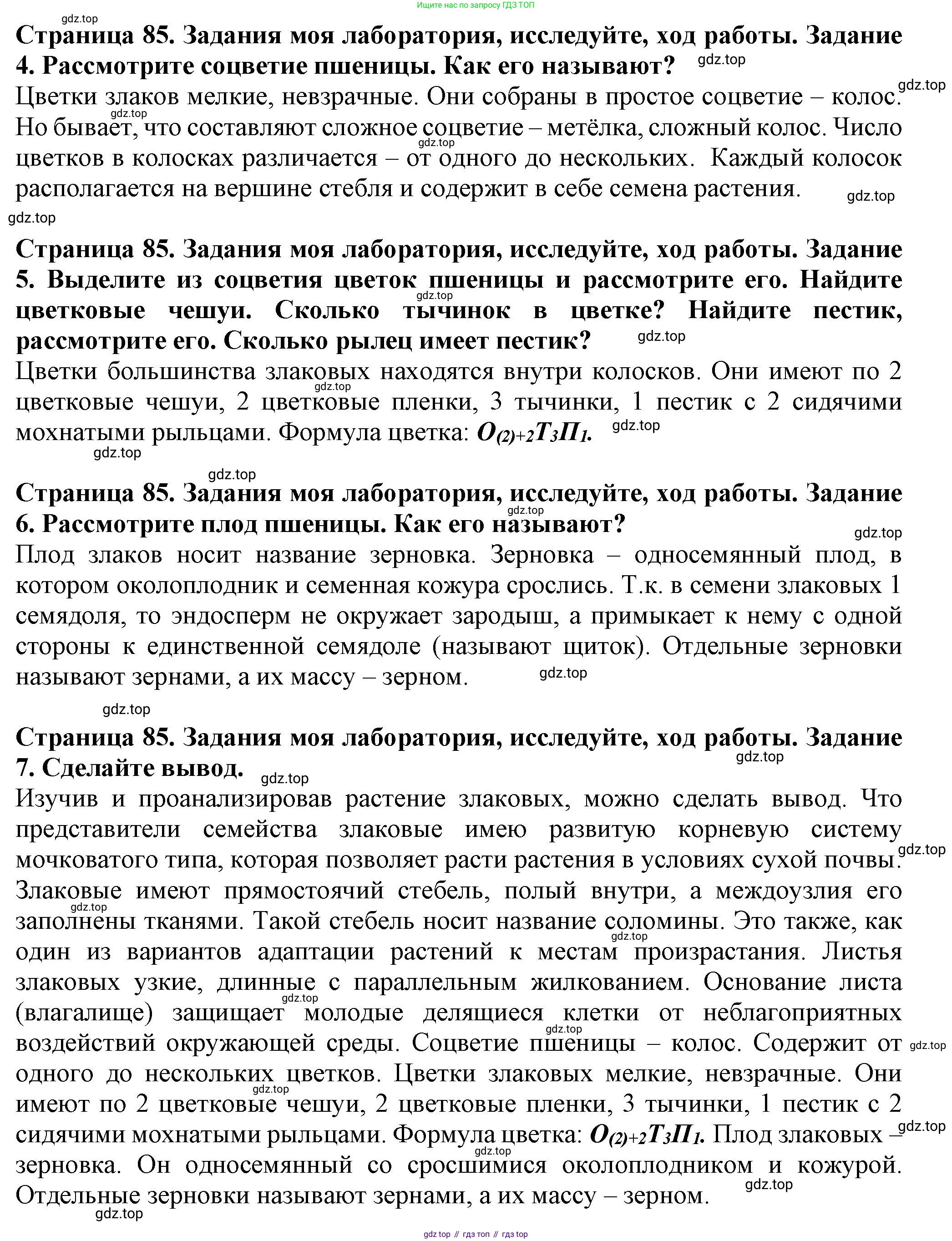 Биология, 7 класс Учебник, авторы: Пасечник Владимир Васильевич, Суматохин Сергей Витальевич, Гапонюк Зоя Георгиевна, Швецов Глеб Геннадьевич, издательство Просвещение, Москва, 2023, бирюзового цвета, страница 85, Решение 1 (продолжение 2)