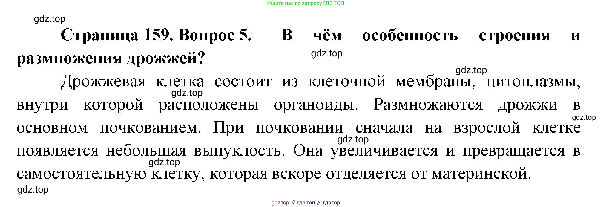 ГДЗ Биология, 7 класс Учебник, авторы: Пасечник Владимир Васильевич, Суматохин Сергей Витальевич, Гапонюк Зоя Георгиевна, Швецов Глеб Геннадьевич, издательство Просвещение, Москва, 2023, бирюзового цвета, страница 159, номер 5, Решение 1