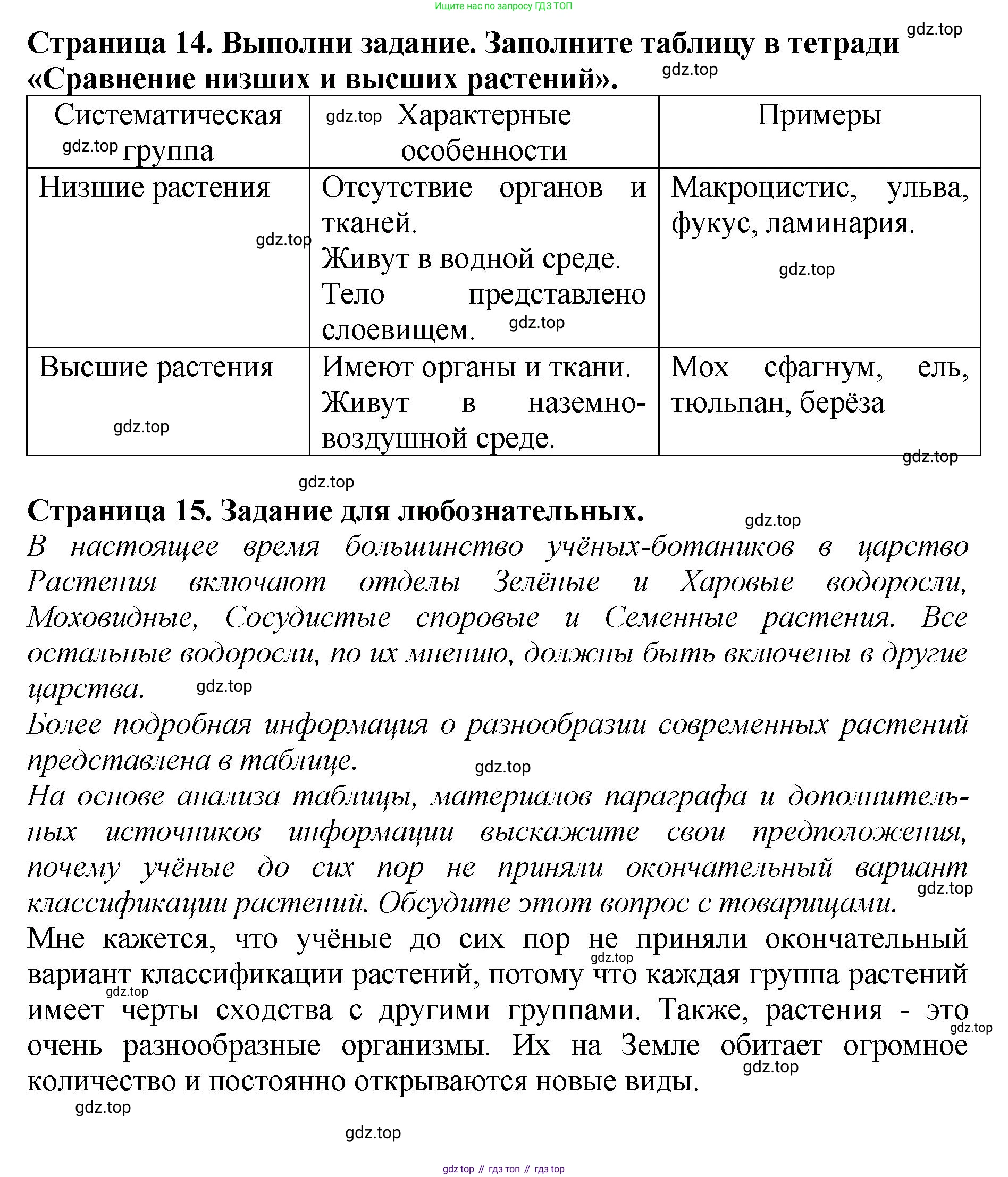 Биология, 7 класс Учебник, авторы: Пасечник Владимир Васильевич, Суматохин Сергей Витальевич, Гапонюк Зоя Георгиевна, Швецов Глеб Геннадьевич, издательство Просвещение, Москва, 2023, бирюзового цвета, страница 14, Решение 2 (продолжение 3)