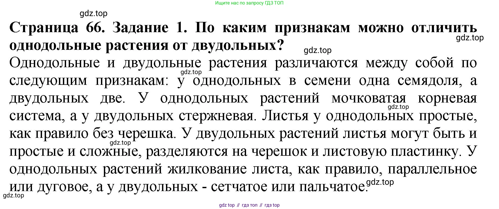 Биология, 7 класс Учебник, авторы: Пасечник Владимир Васильевич, Суматохин Сергей Витальевич, Гапонюк Зоя Георгиевна, Швецов Глеб Геннадьевич, издательство Просвещение, Москва, 2023, бирюзового цвета, страница 66, номер 1, Решение 2