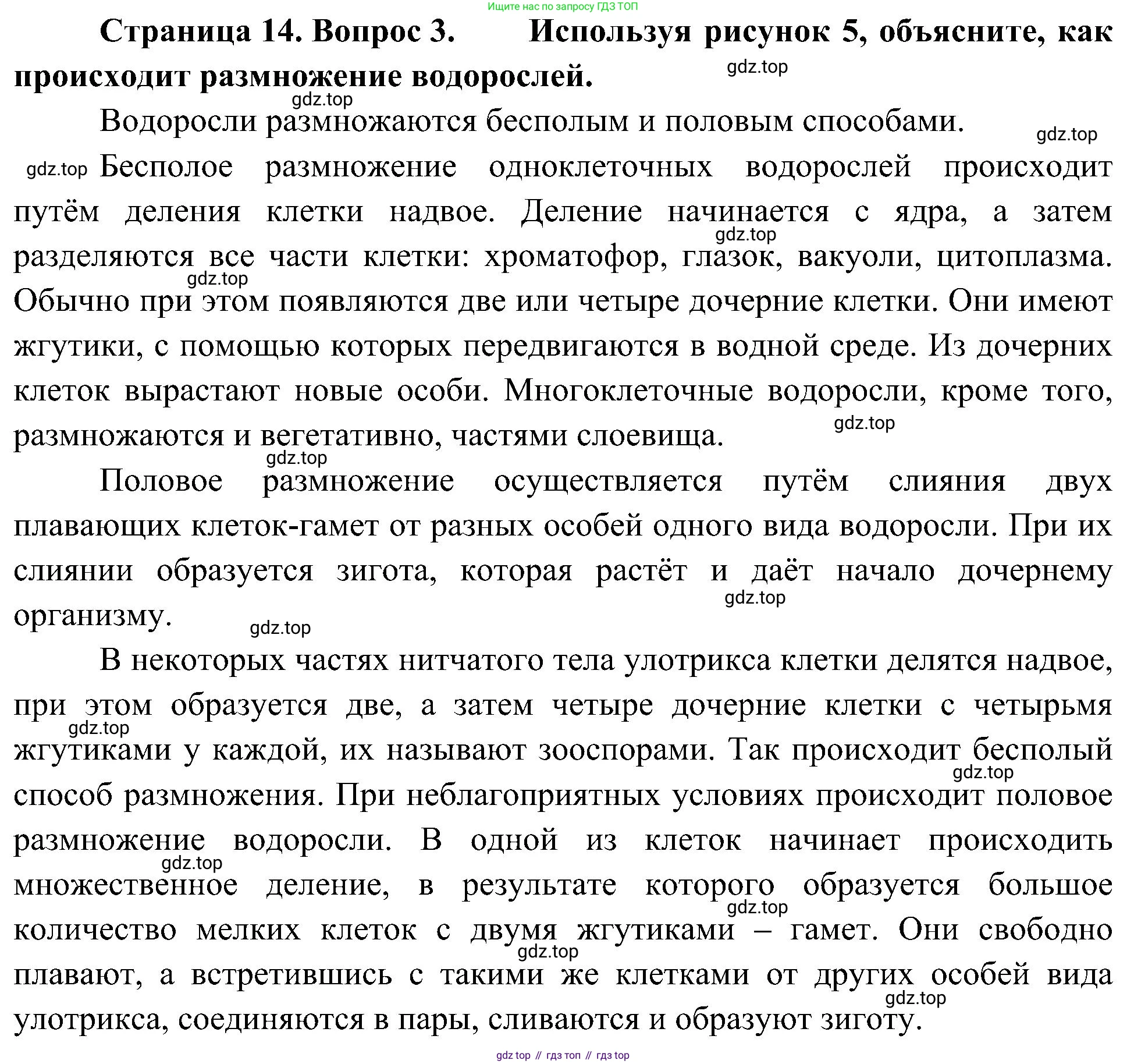 ГДЗ Биология, 7 класс Учебник, авторы: Пономарева Ирма Николаевна, Корнилова Ольга Анатольевна, издательство Просвещение, Москва, 2023, зелёного цвета, страница 14, номер 3, Решение