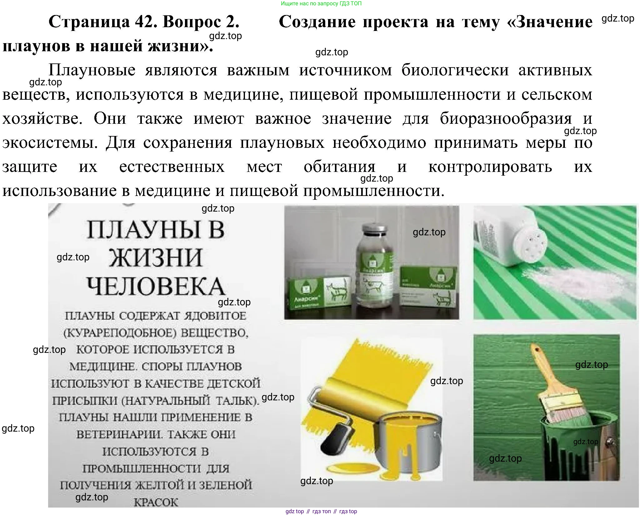 ГДЗ Биология, 7 класс Учебник, авторы: Пономарева Ирма Николаевна, Корнилова Ольга Анатольевна, издательство Просвещение, Москва, 2023, зелёного цвета, страница 42, номер 2, Решение