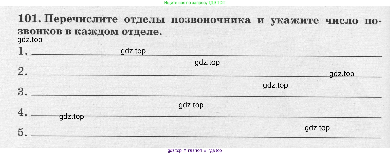 ГДЗ Биология, 8 класс рабочая тетрадь, авторы: Сонин Николай Иванович, Агафонова Инна Борисовна, издательство Просвещение, Москва, 2021, белого цвета, страница 66, номер 101, Условие