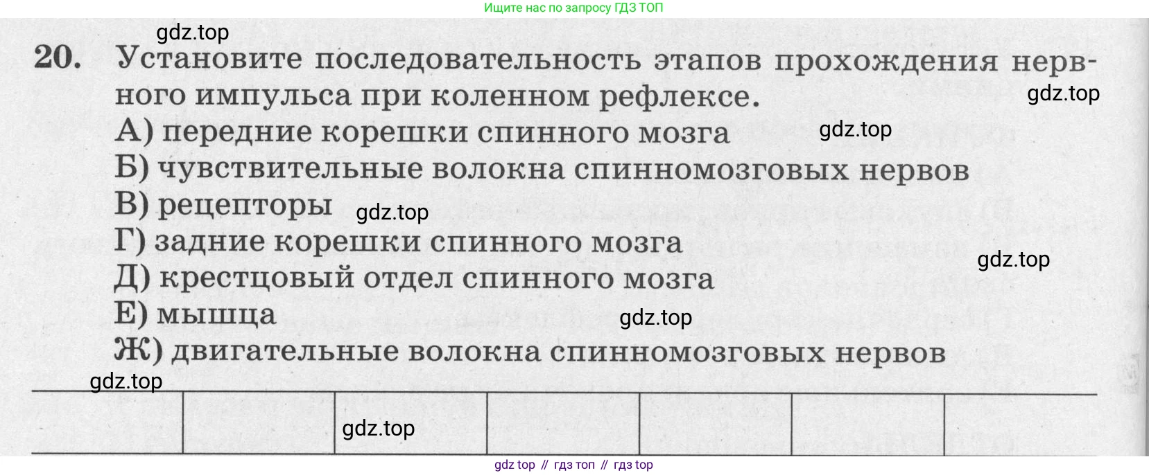 ГДЗ Биология, 8 класс рабочая тетрадь, авторы: Сонин Николай Иванович, Агафонова Инна Борисовна, издательство Просвещение, Москва, 2021, белого цвета, страница 44, номер 20, Условие
