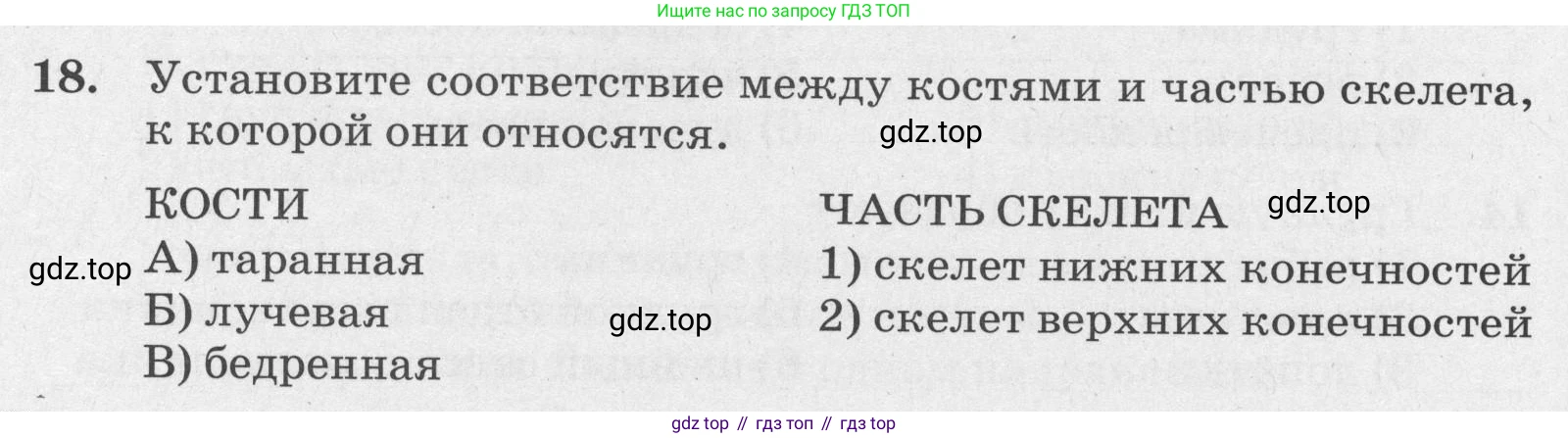 ГДЗ Биология, 8 класс рабочая тетрадь, авторы: Сонин Николай Иванович, Агафонова Инна Борисовна, издательство Просвещение, Москва, 2021, белого цвета, страница 72, номер 18, Условие