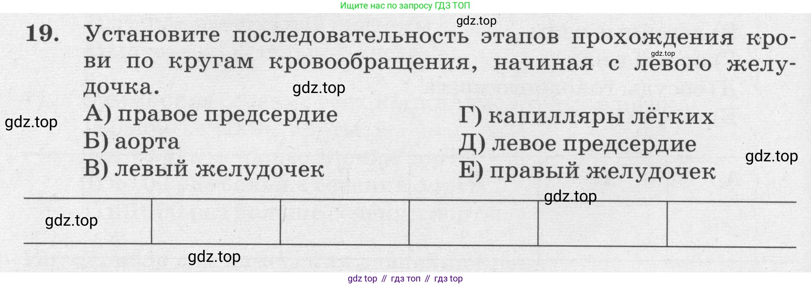 ГДЗ Биология, 8 класс рабочая тетрадь, авторы: Сонин Николай Иванович, Агафонова Инна Борисовна, издательство Просвещение, Москва, 2021, белого цвета, страница 90, номер 19, Условие