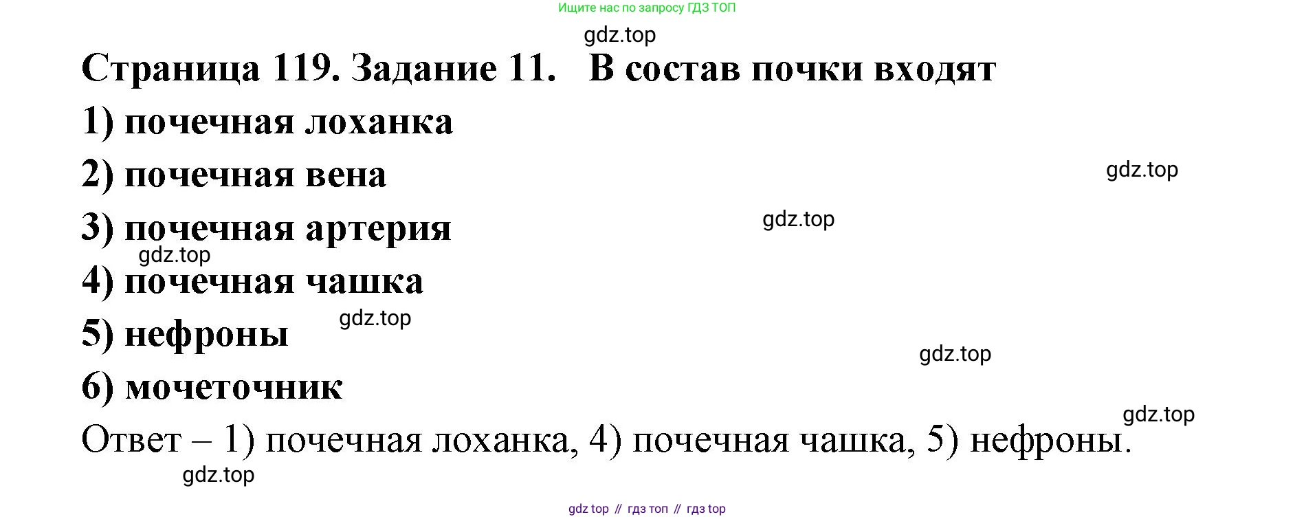 ГДЗ Биология, 8 класс рабочая тетрадь, авторы: Сонин Николай Иванович, Агафонова Инна Борисовна, издательство Просвещение, Москва, 2021, белого цвета, страница 120, номер 11, Решение