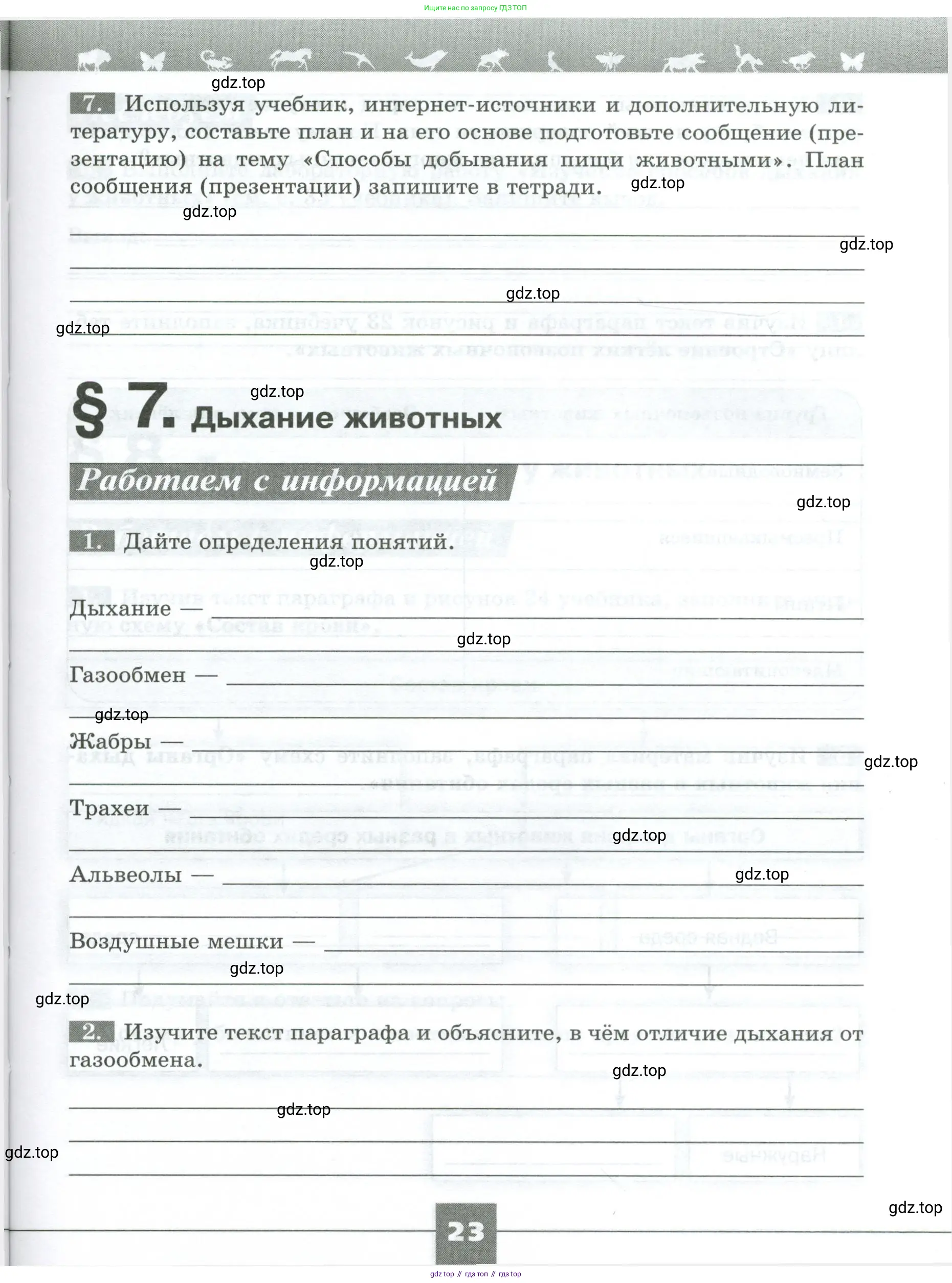 Биология, 8 класс рабочая тетрадь, авторы: Суматохин Сергей Витальевич, Пасечник Владимир Васильевич, Гапонюк Зоя Георгиевна, издательство Просвещение, Москва, 2023, оранжевого цвета, страница 23
