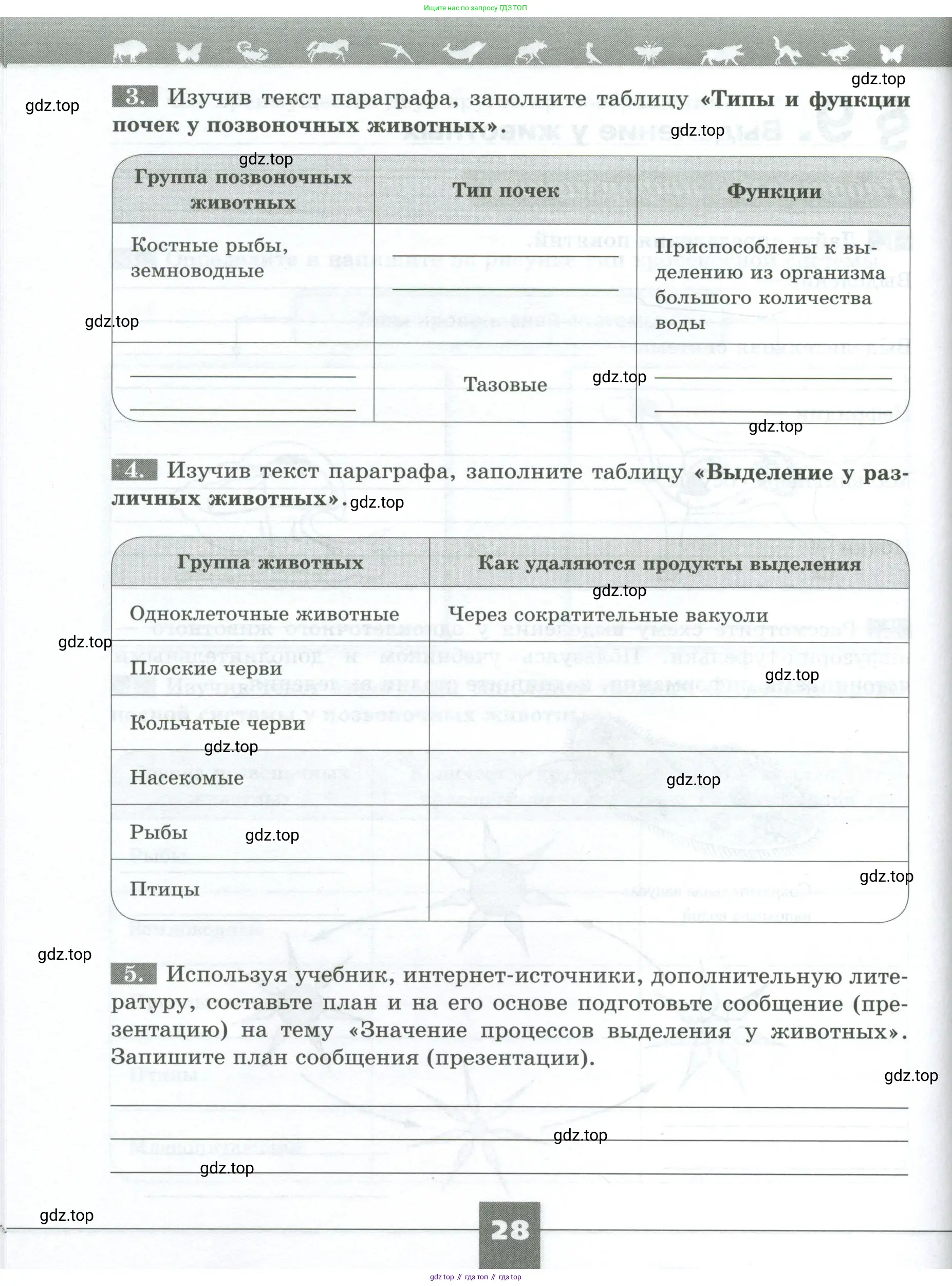 Биология, 8 класс рабочая тетрадь, авторы: Суматохин Сергей Витальевич, Пасечник Владимир Васильевич, Гапонюк Зоя Георгиевна, издательство Просвещение, Москва, 2023, оранжевого цвета, страница 28