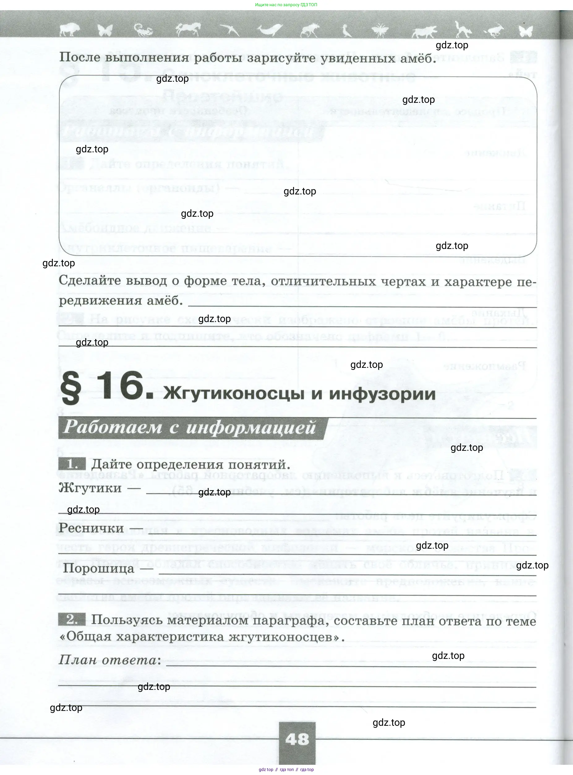 Биология, 8 класс рабочая тетрадь, авторы: Суматохин Сергей Витальевич, Пасечник Владимир Васильевич, Гапонюк Зоя Георгиевна, издательство Просвещение, Москва, 2023, оранжевого цвета, страница 48