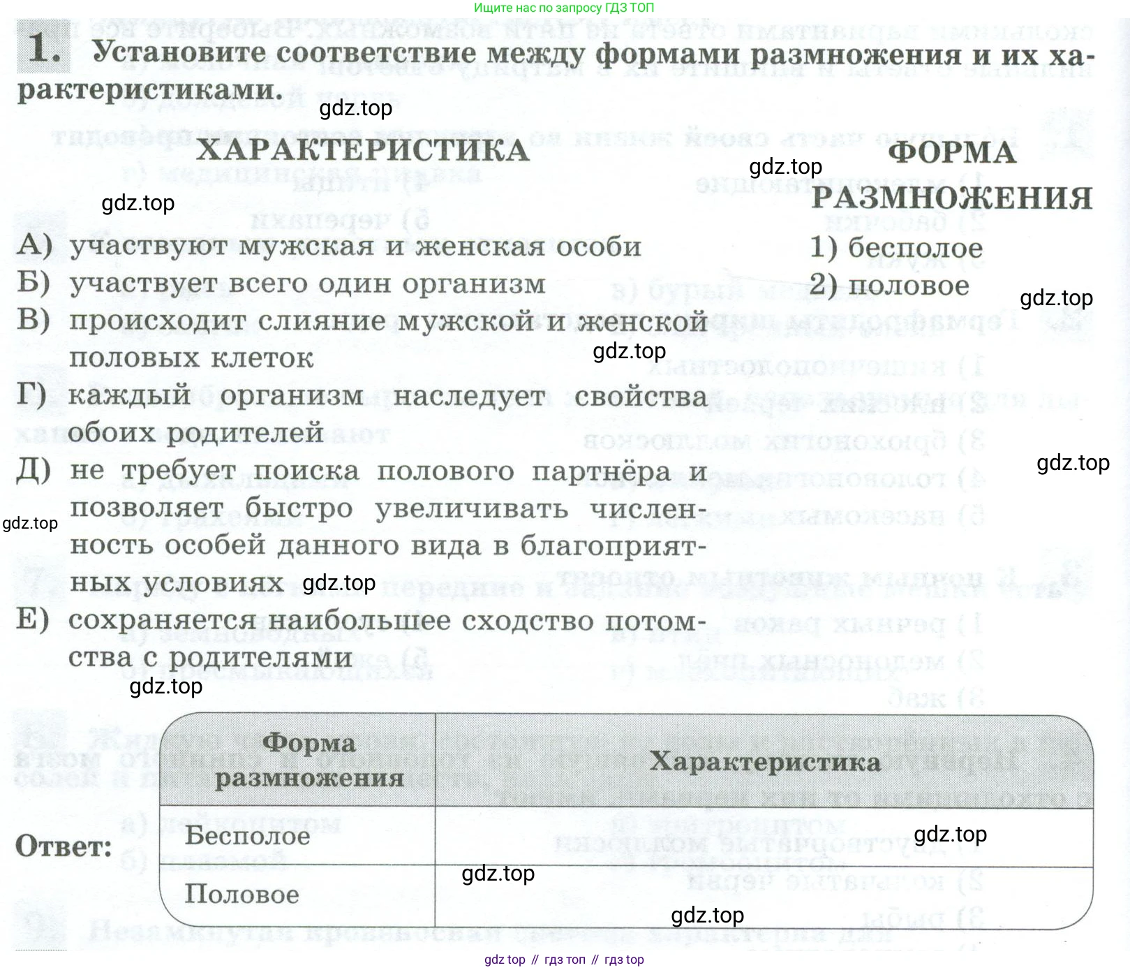 Биология, 8 класс рабочая тетрадь, авторы: Суматохин Сергей Витальевич, Пасечник Владимир Васильевич, Гапонюк Зоя Георгиевна, издательство Просвещение, Москва, 2023, оранжевого цвета, страница 42, номер 1, Условие