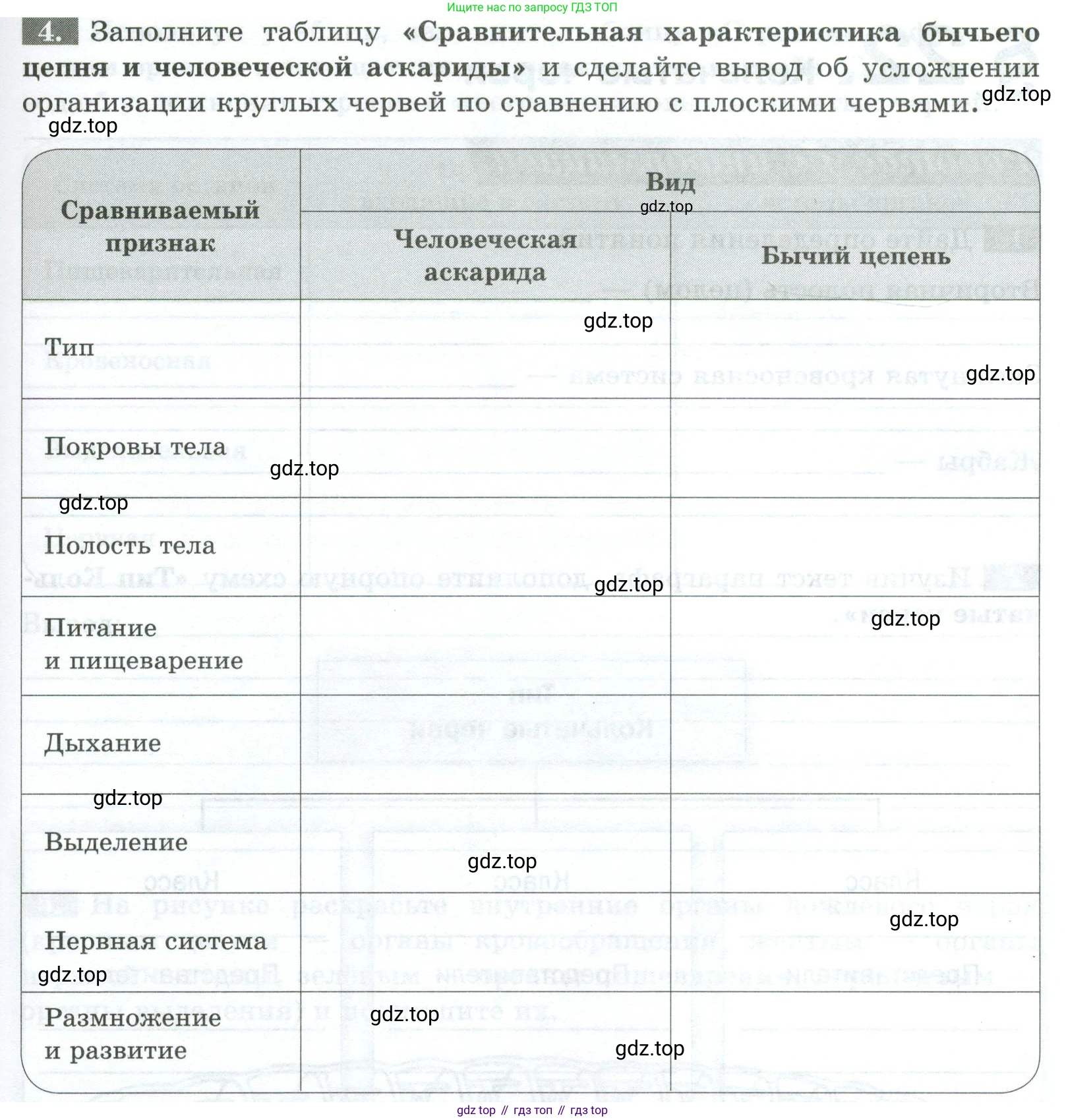 Биология, 8 класс рабочая тетрадь, авторы: Суматохин Сергей Витальевич, Пасечник Владимир Васильевич, Гапонюк Зоя Георгиевна, издательство Просвещение, Москва, 2023, оранжевого цвета, страница 67, номер 4, Условие