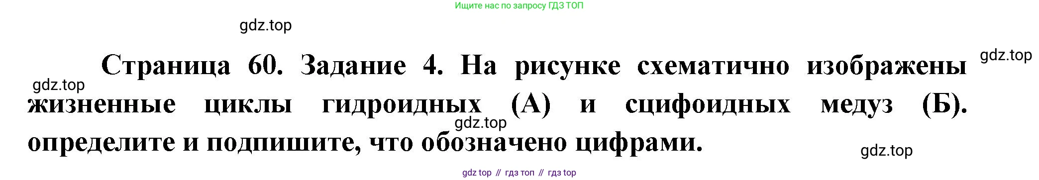 Биология, 8 класс рабочая тетрадь, авторы: Суматохин Сергей Витальевич, Пасечник Владимир Васильевич, Гапонюк Зоя Георгиевна, издательство Просвещение, Москва, 2023, оранжевого цвета, страница 60, номер 4, Решение