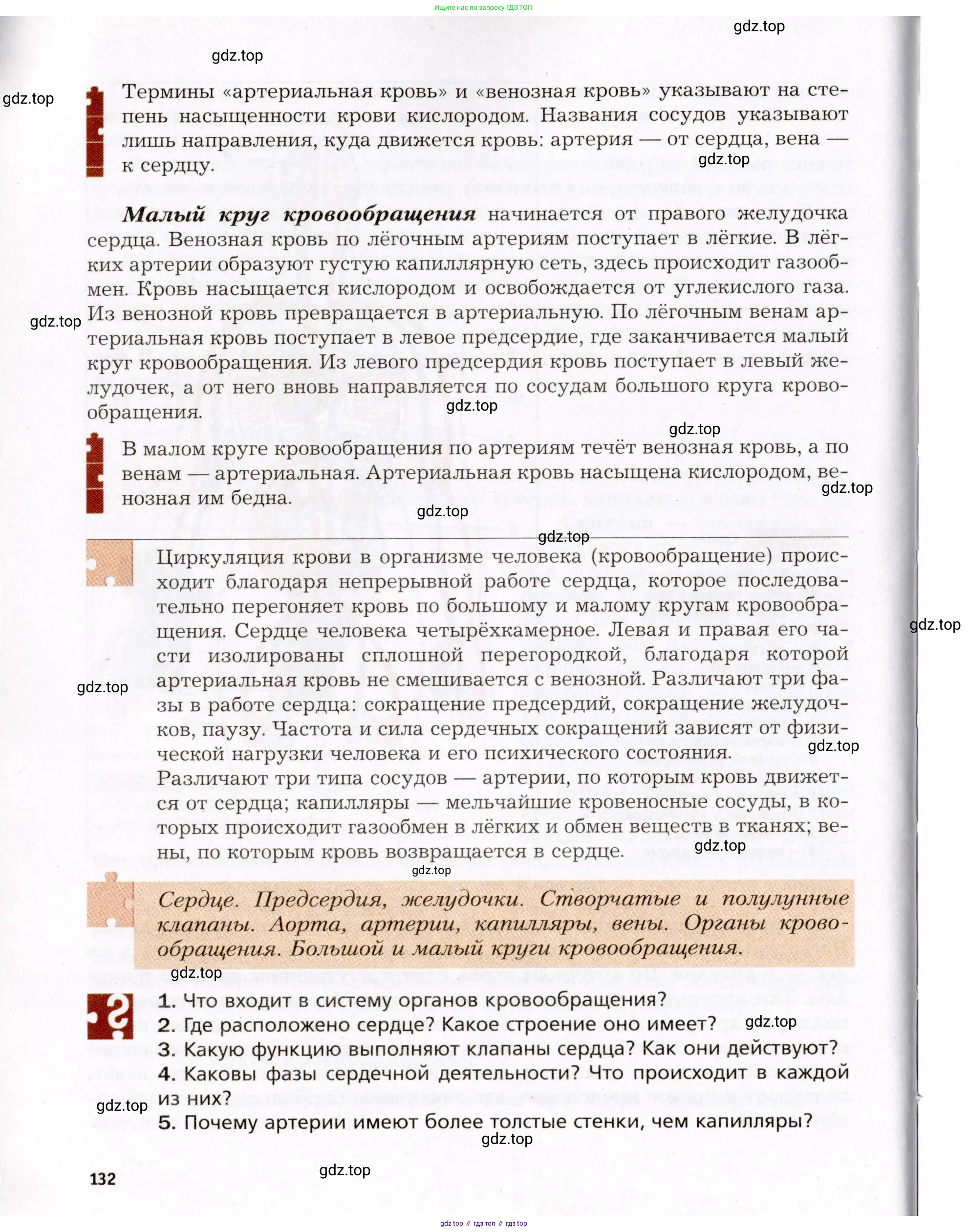 Биология, 8 класс Учебник, авторы: Драгомилов Александр Григорьевич, Маш Реми Давидович, издательство Просвещение, Москва, 2019, оранжевого цвета, страница 132