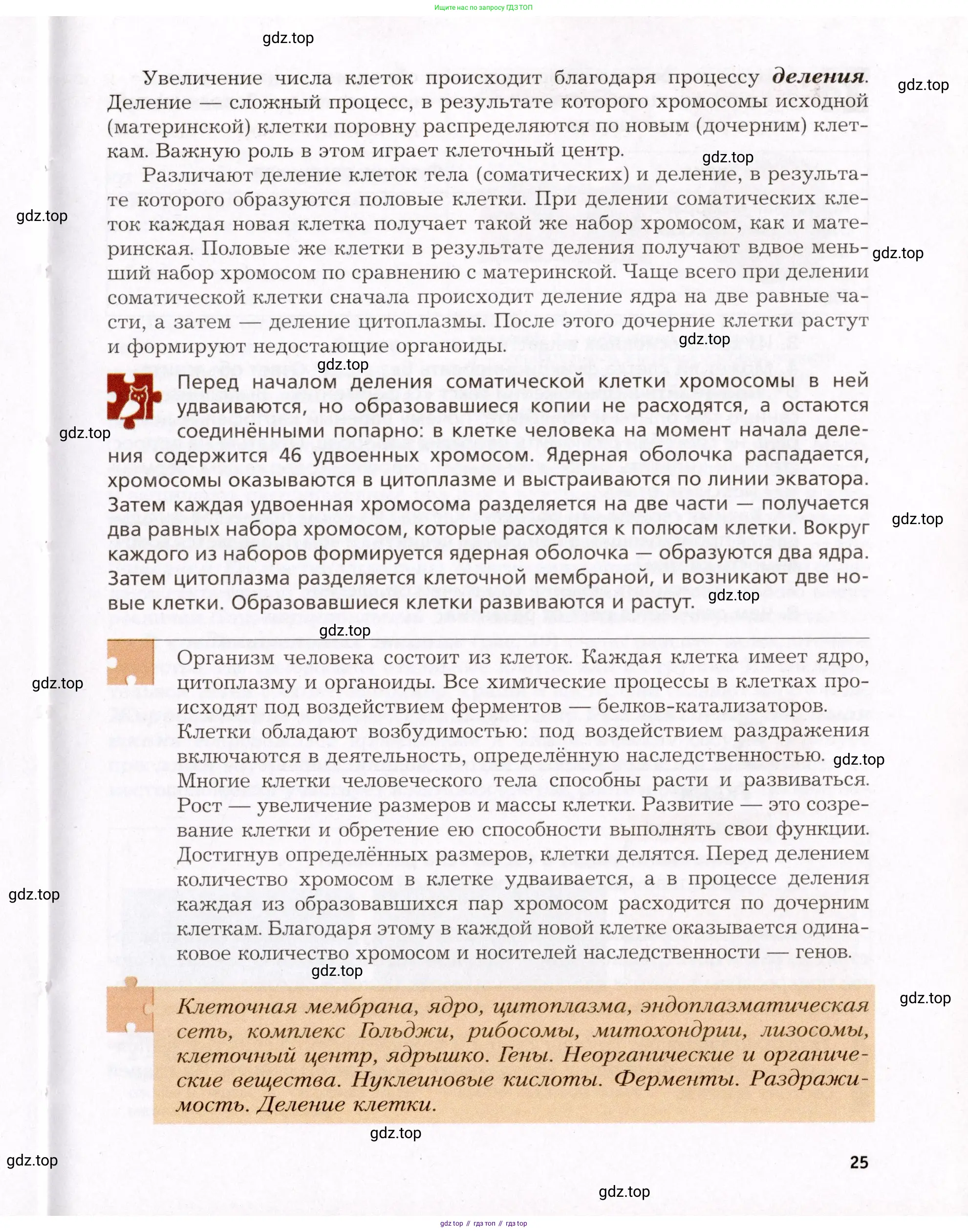 Биология, 8 класс Учебник, авторы: Драгомилов Александр Григорьевич, Маш Реми Давидович, издательство Просвещение, Москва, 2019, оранжевого цвета, страница 25