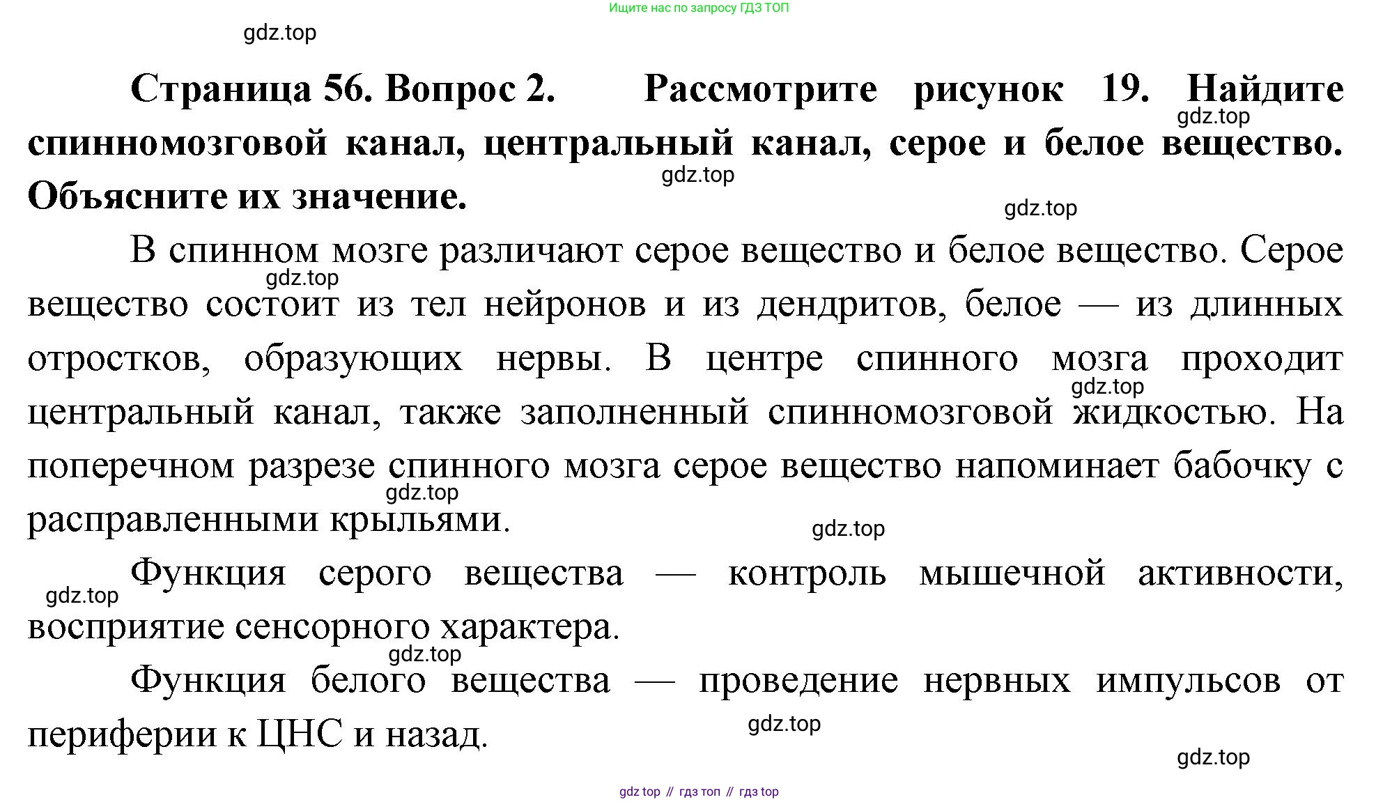 Биология, 8 класс Учебник, авторы: Драгомилов Александр Григорьевич, Маш Реми Давидович, издательство Просвещение, Москва, 2019, оранжевого цвета, страница 56, номер 2, Решение