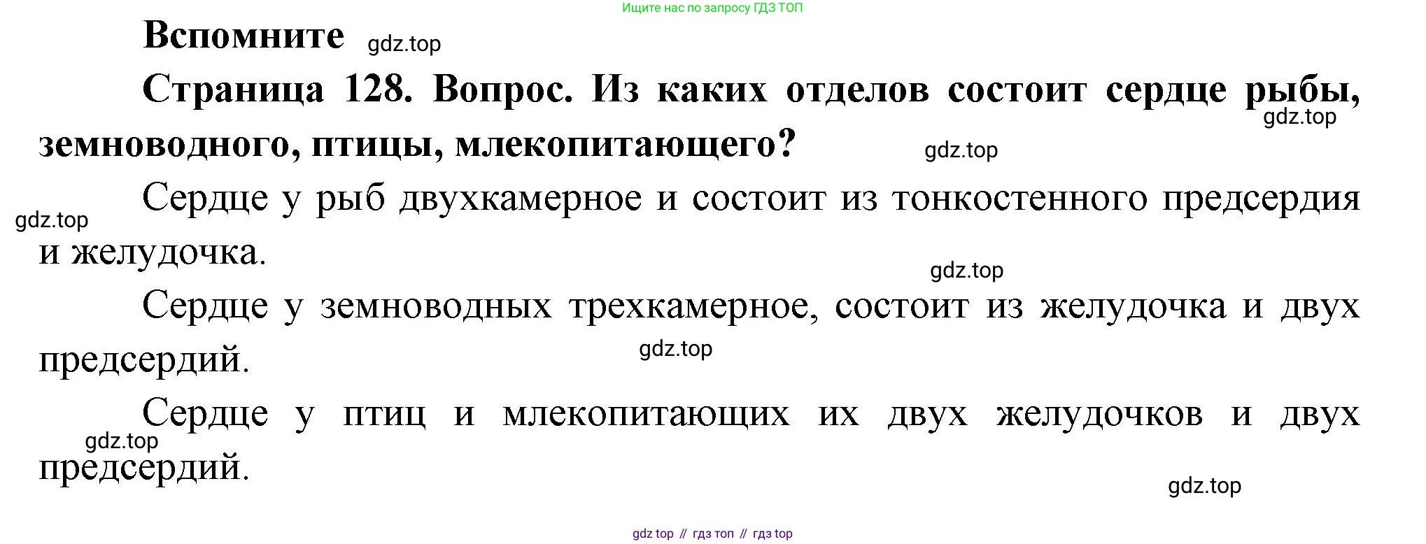 Биология, 8 класс Учебник, авторы: Драгомилов Александр Григорьевич, Маш Реми Давидович, издательство Просвещение, Москва, 2019, оранжевого цвета, страница 128, номер 1, Решение