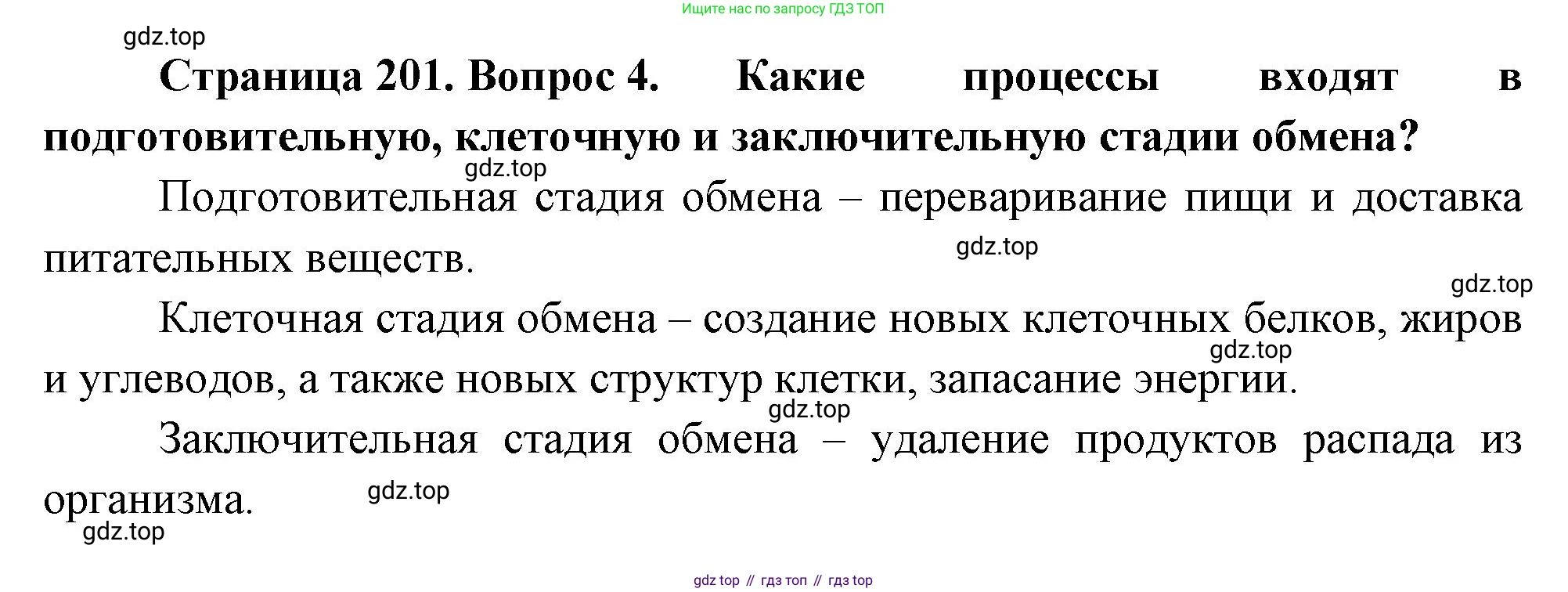 Биология, 8 класс Учебник, авторы: Драгомилов Александр Григорьевич, Маш Реми Давидович, издательство Просвещение, Москва, 2019, оранжевого цвета, страница 201, номер 4, Решение