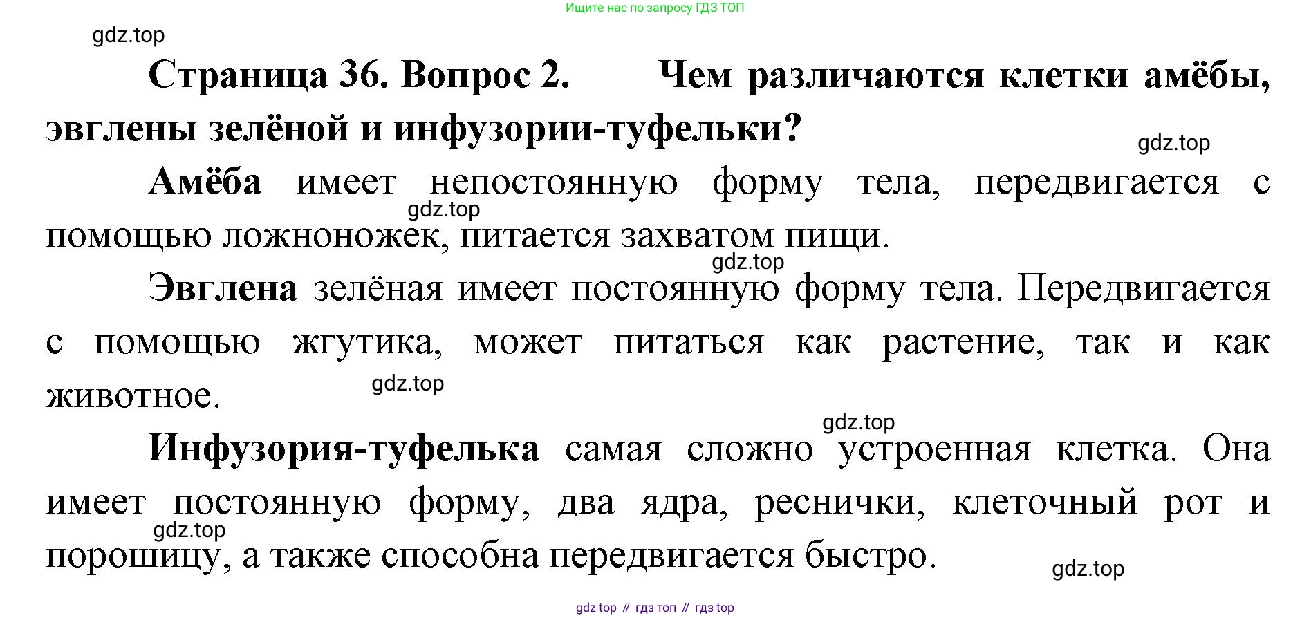 ГДЗ Биология, 8 класс Учебник, авторы: Латюшин Виталий Викторович, Шапкин Владимир Алексеевич, Озерова Жанна Анатольевна, издательство Просвещение, Москва, 2021, белого цвета, страница 36, номер 2, Решение